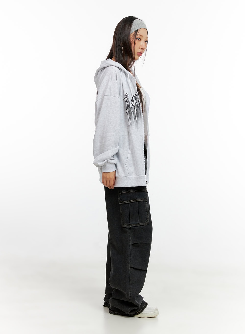 Graphic Zip-Up Hoodie CN406