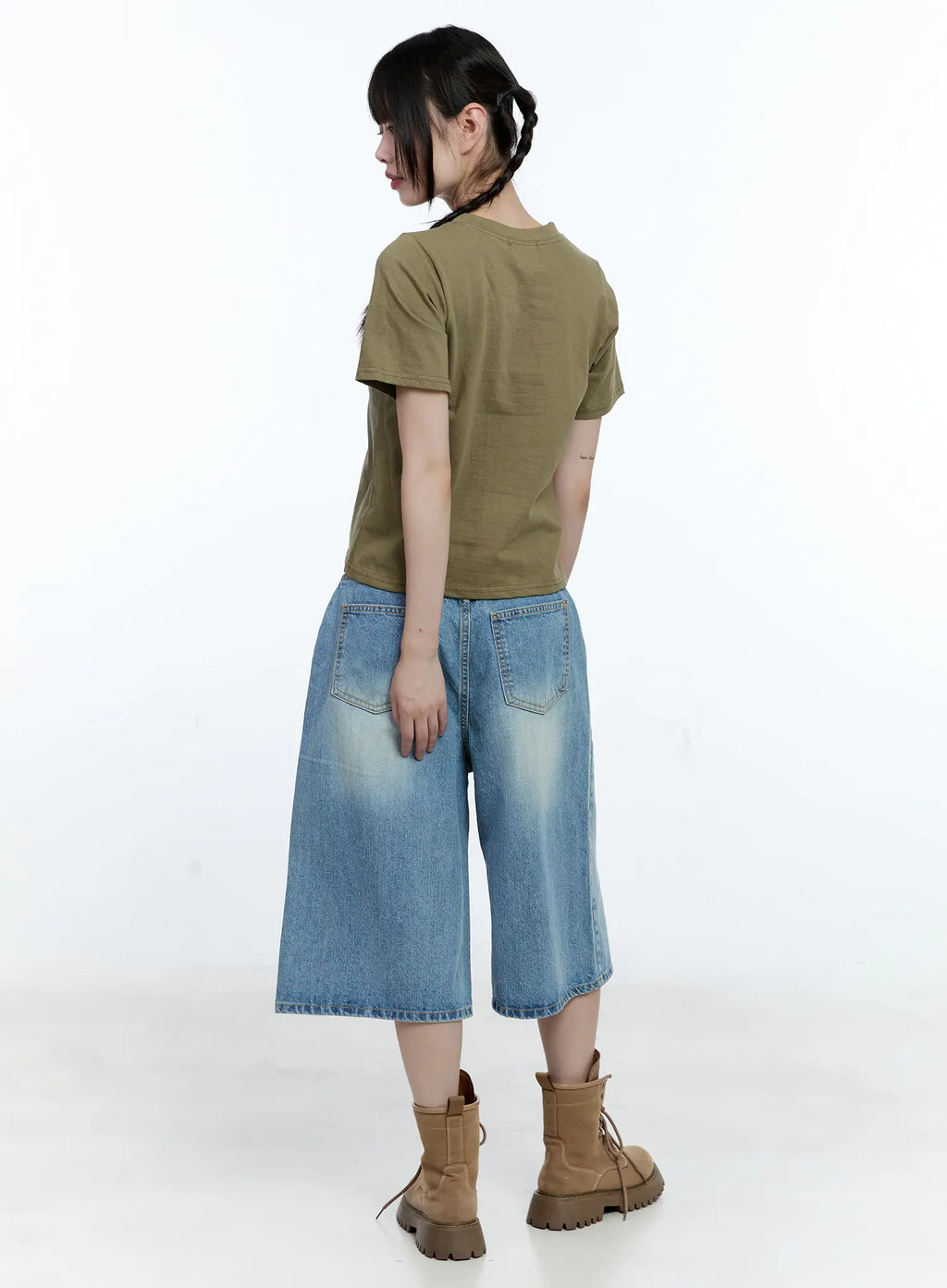 Washed Wide-Leg Jorts CG507