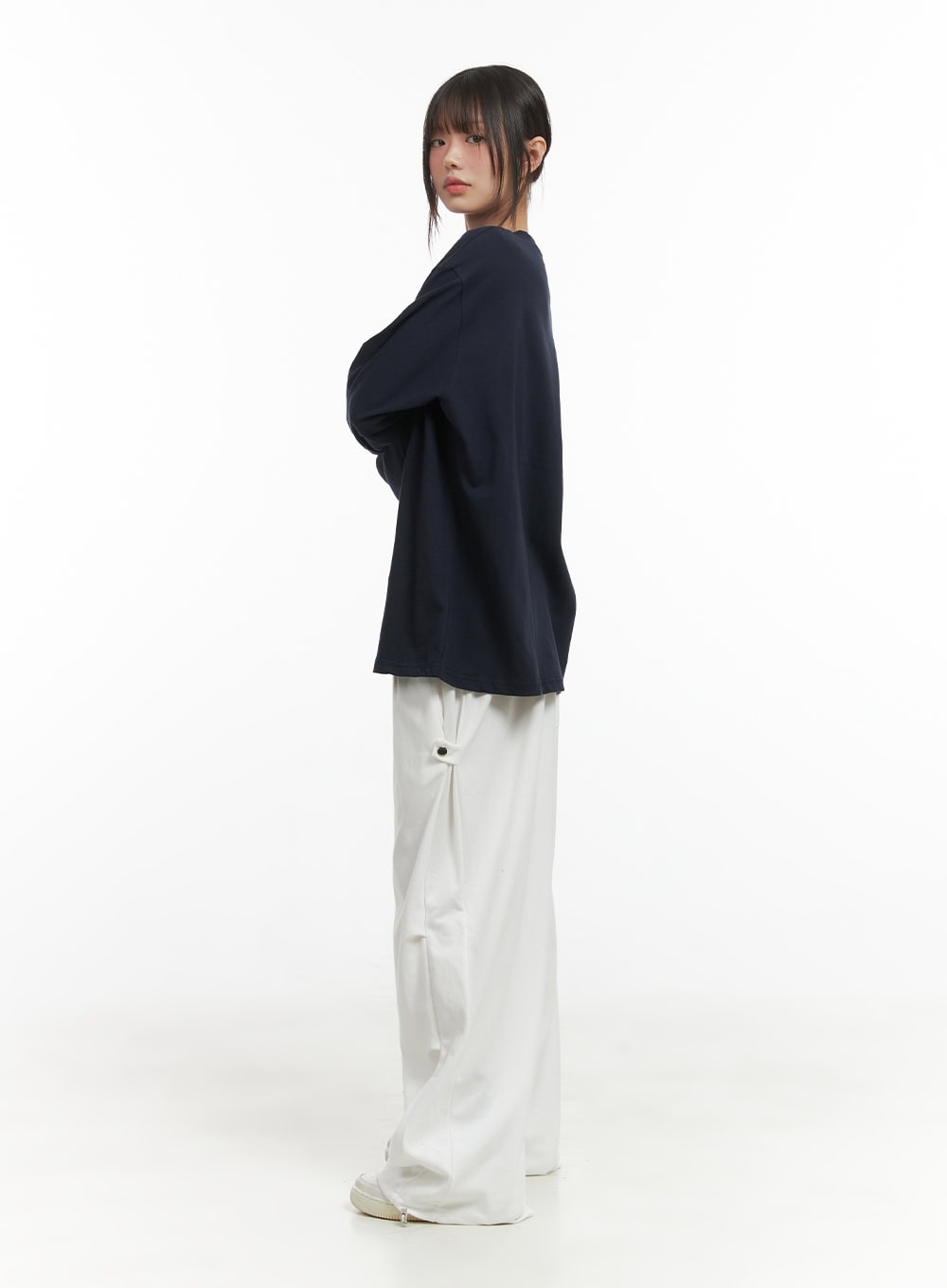 Oversized Lettering Long Sleeve Top CO410