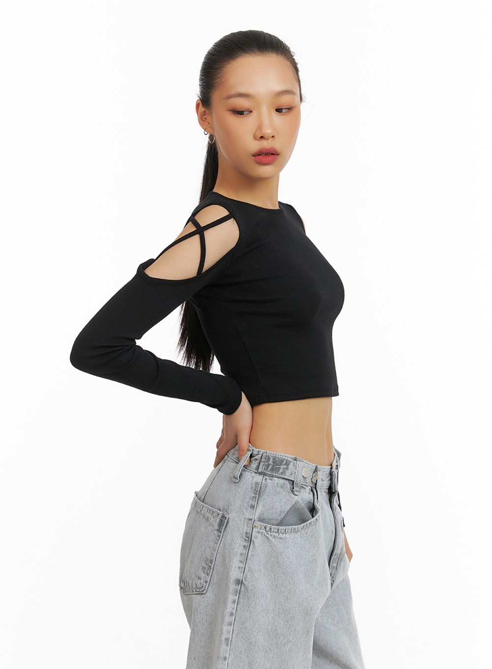 X-Strap Cut-Out Crop Top IA417