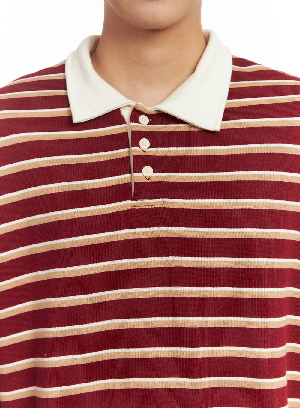 Men's Striped Collared Sweatshirt IM514