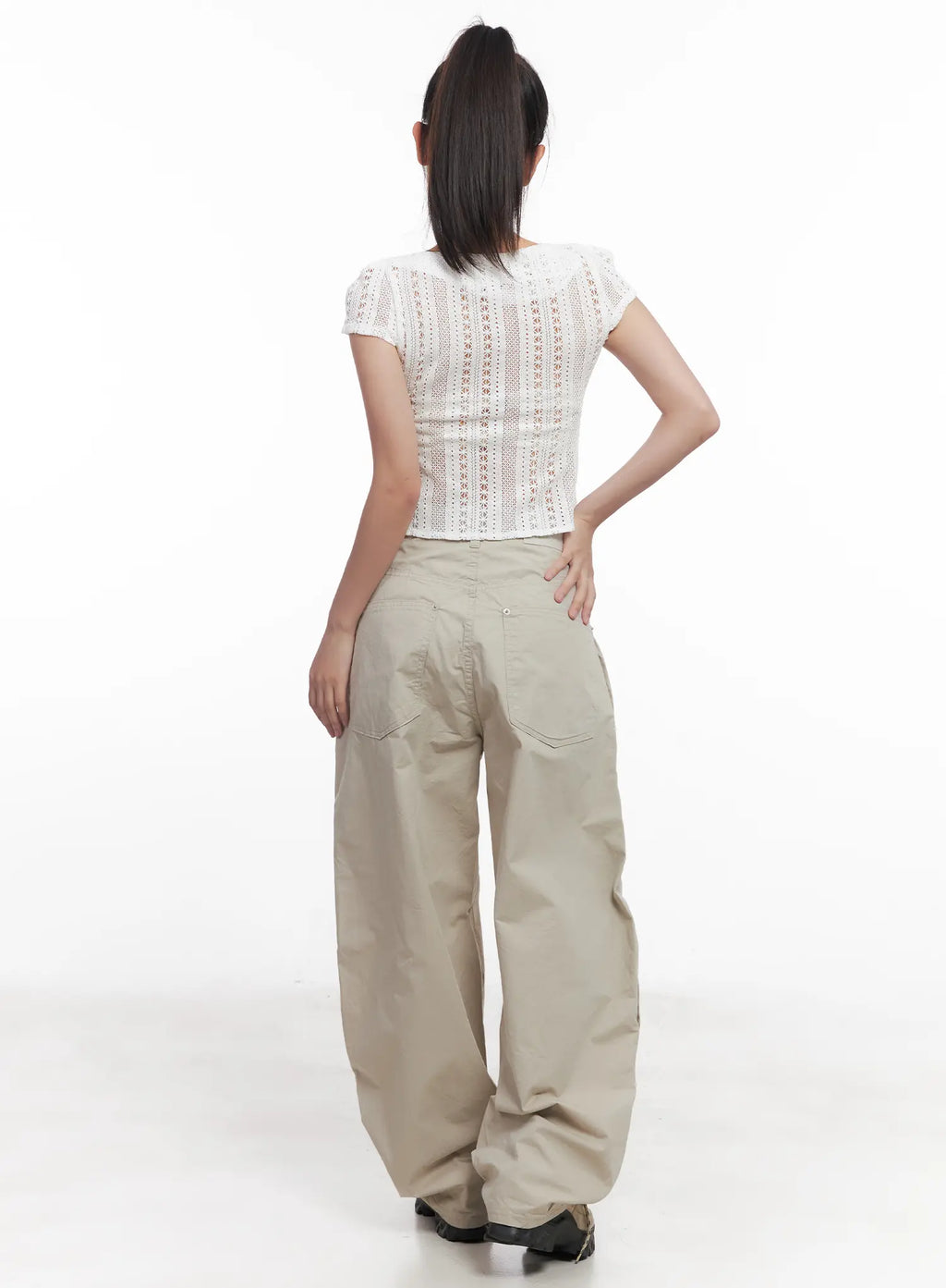 Sheer Buttoned Cropped Shirt CU516