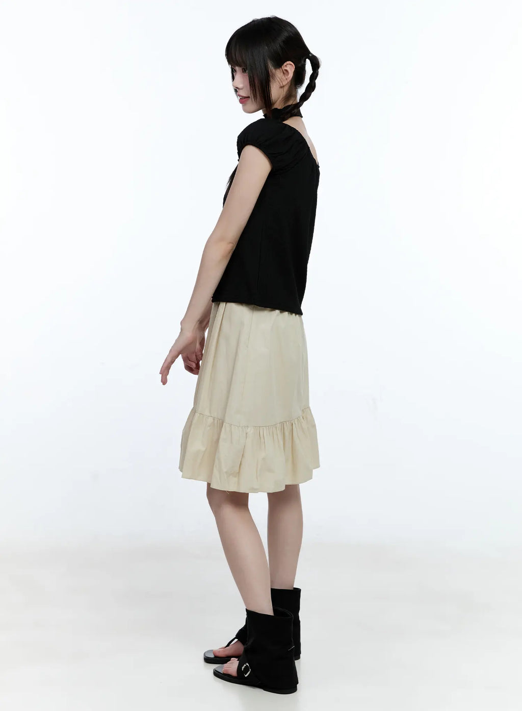 Cotton Tiered Midi Skirt CG507
