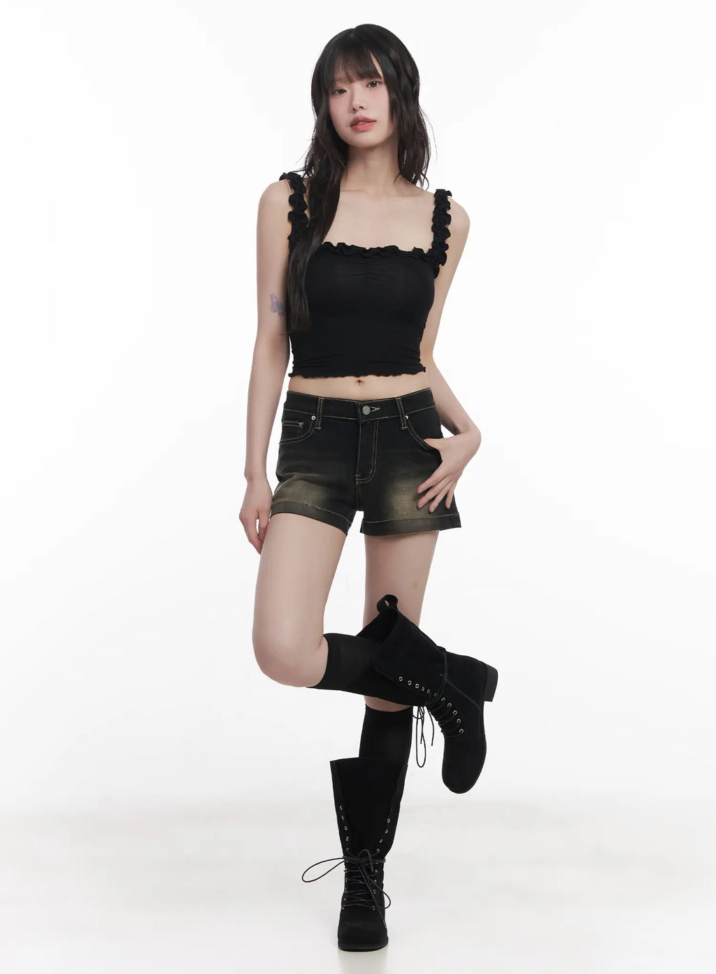 Frill Cropped Tank Top CU520