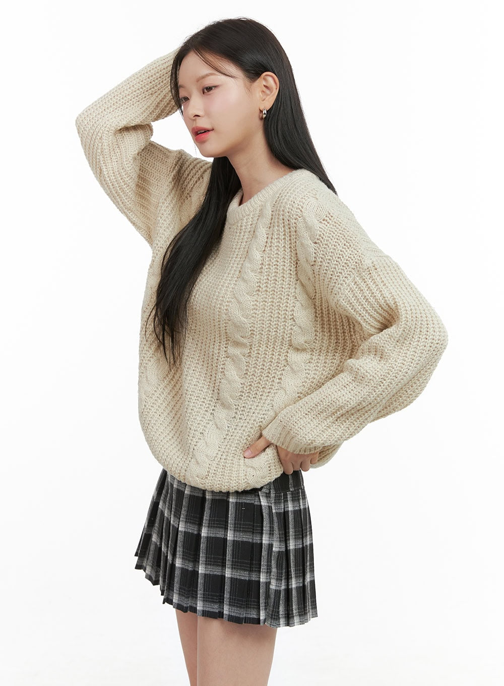 Basic Crew Neck Long Sleeve Knit OS411