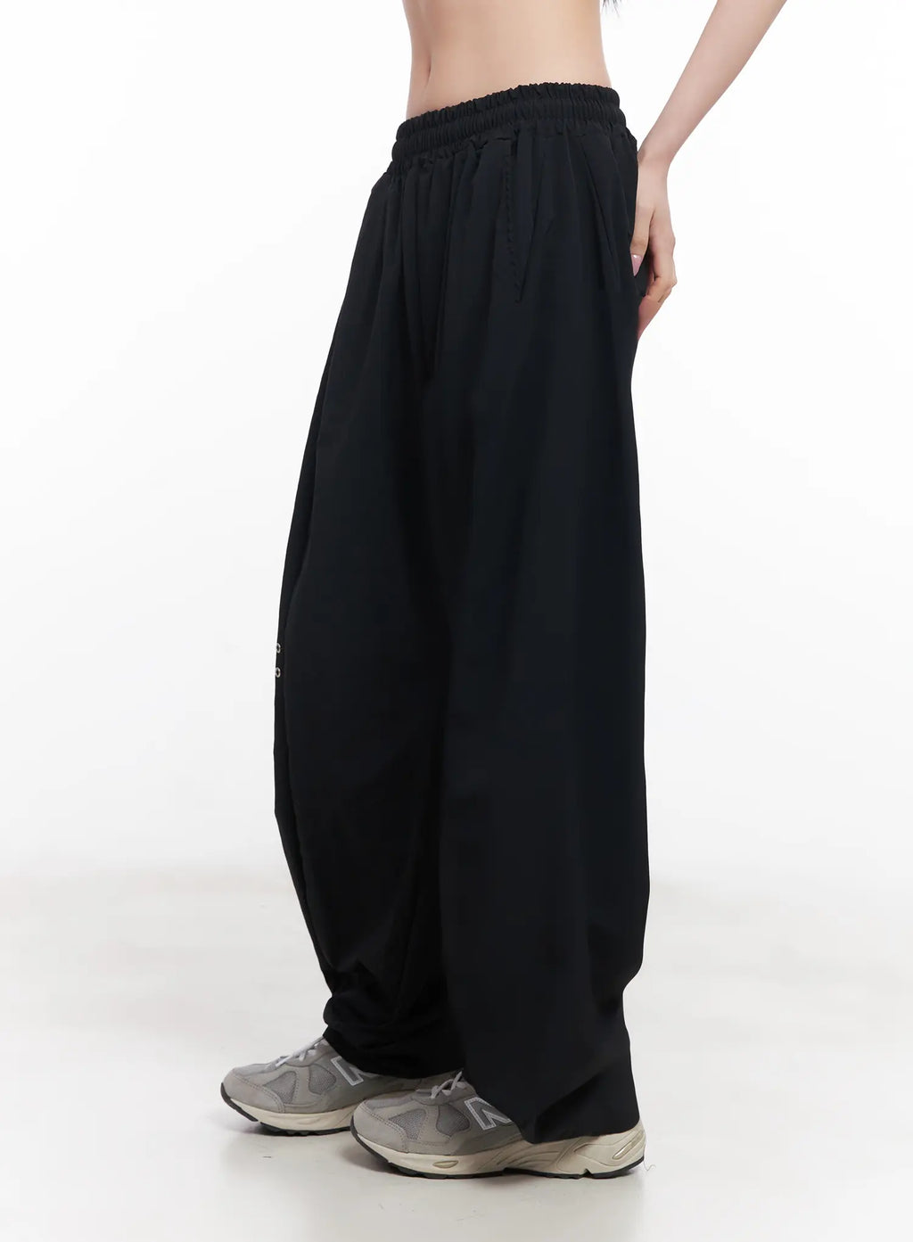 Wide-Leg Eyelet Nylon Pants CU511