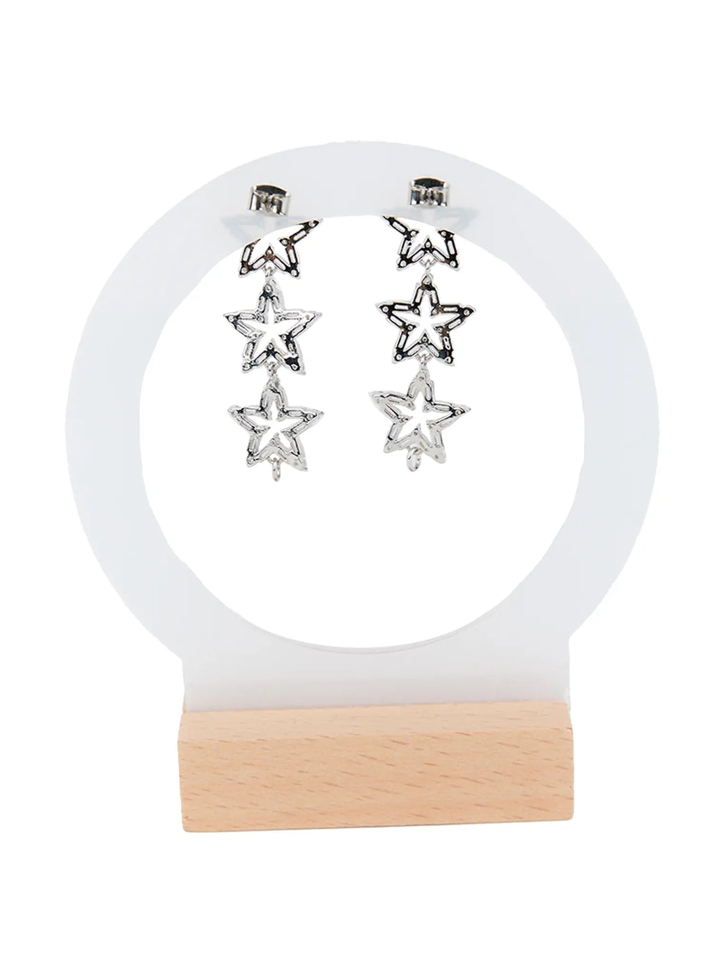 Triple Star Cubic Earrings CC0608