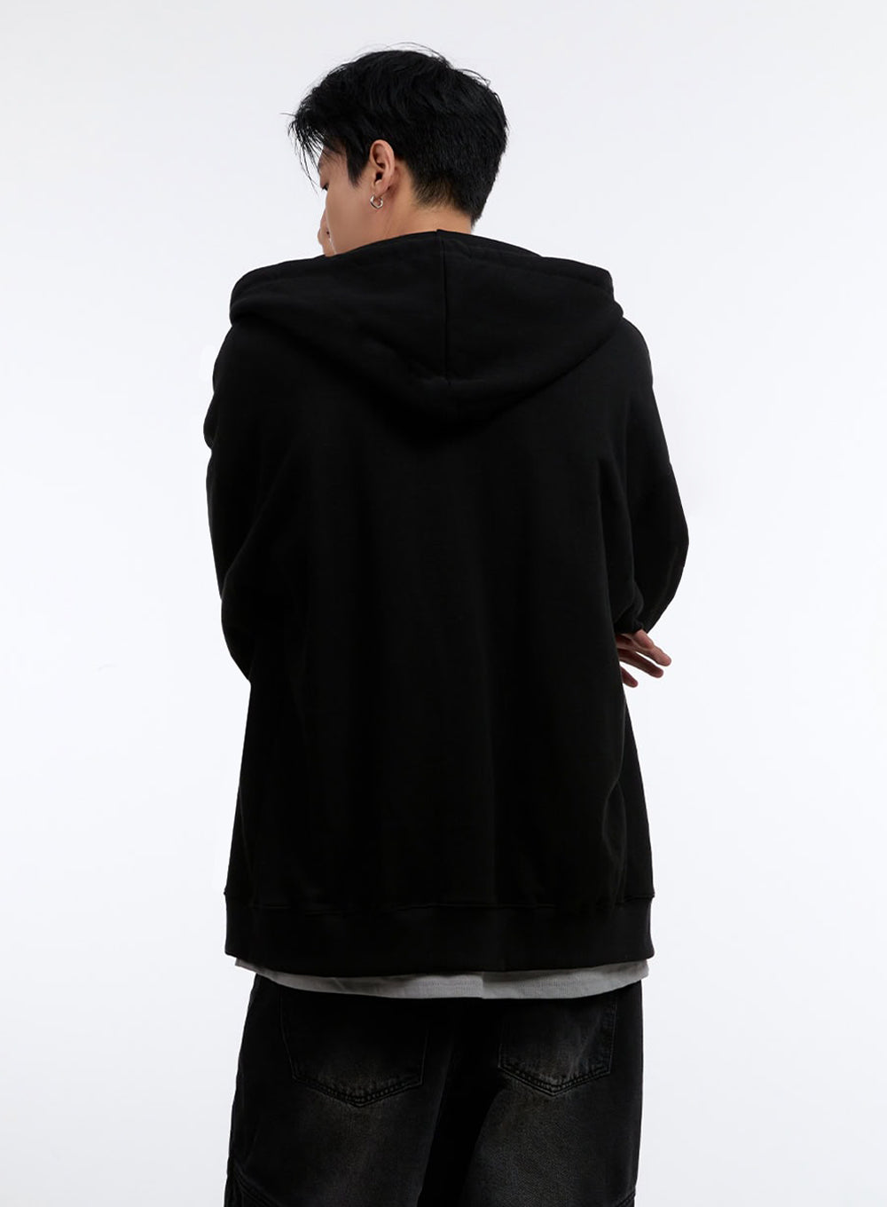 Men's Graphic Print Oversized Zip-Up Hoodie IO428