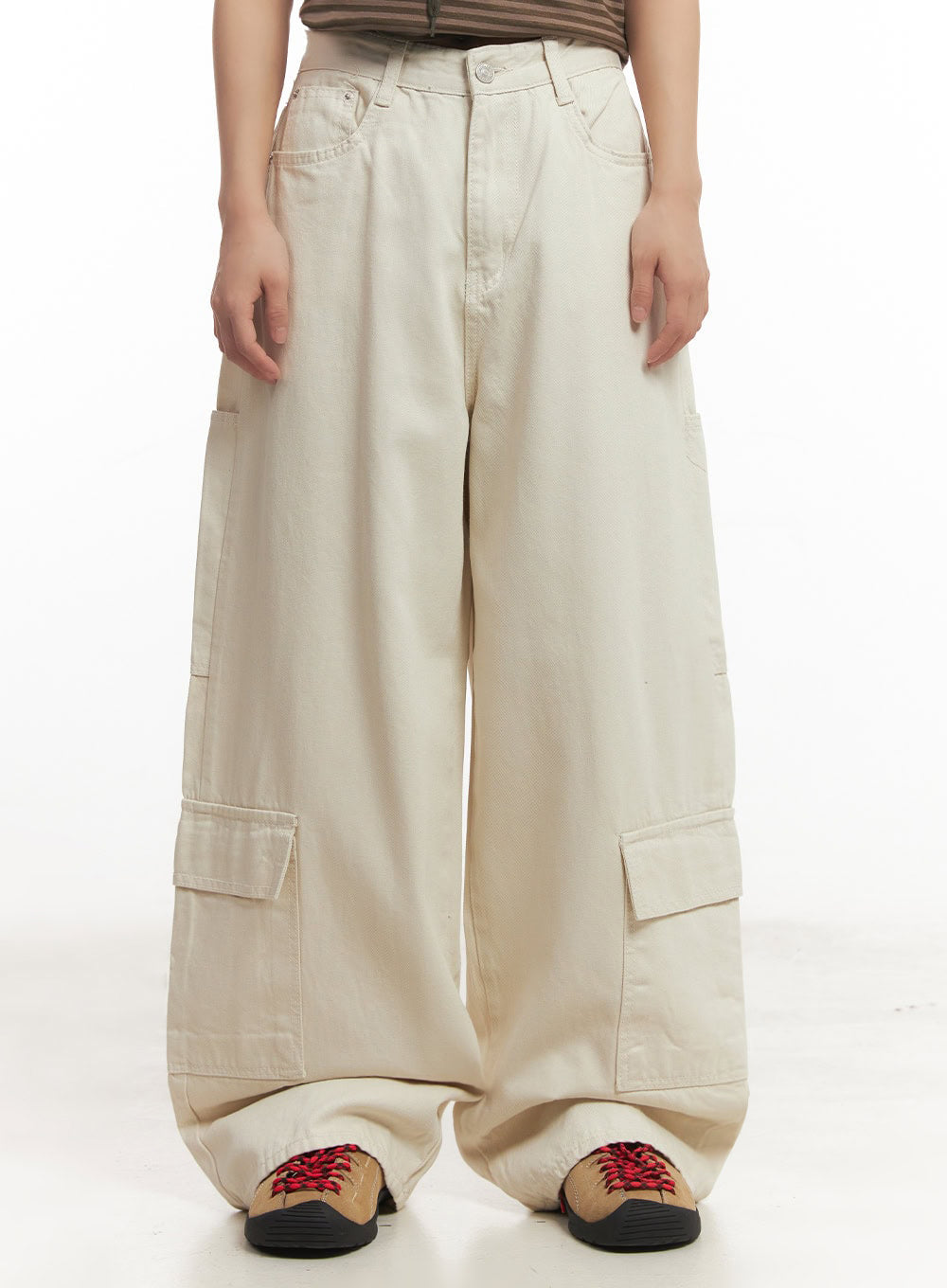 Cargo Cotton Wide-Leg Pants IA517