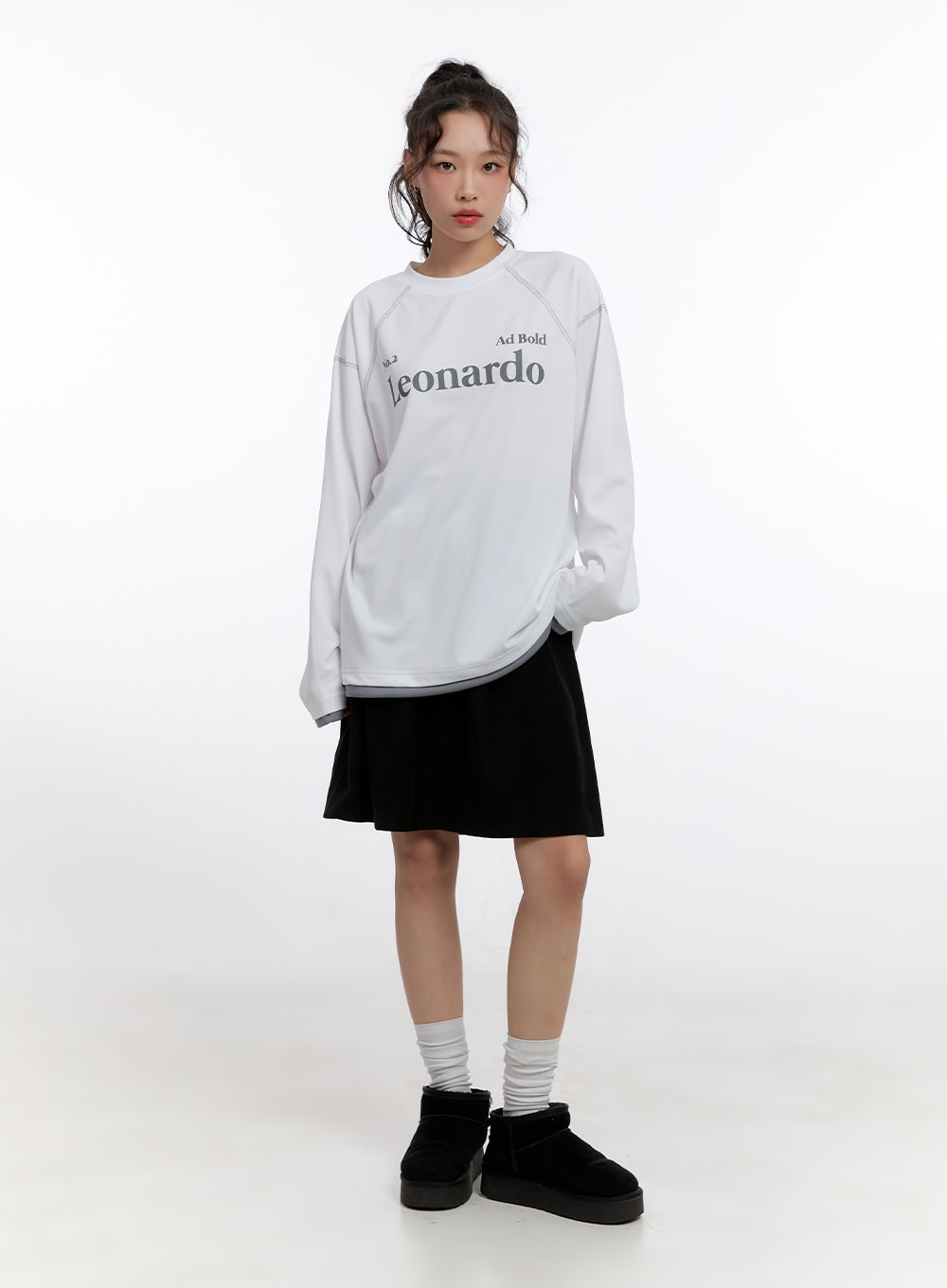 Oversize Stitched Long Sleeve Top CN421