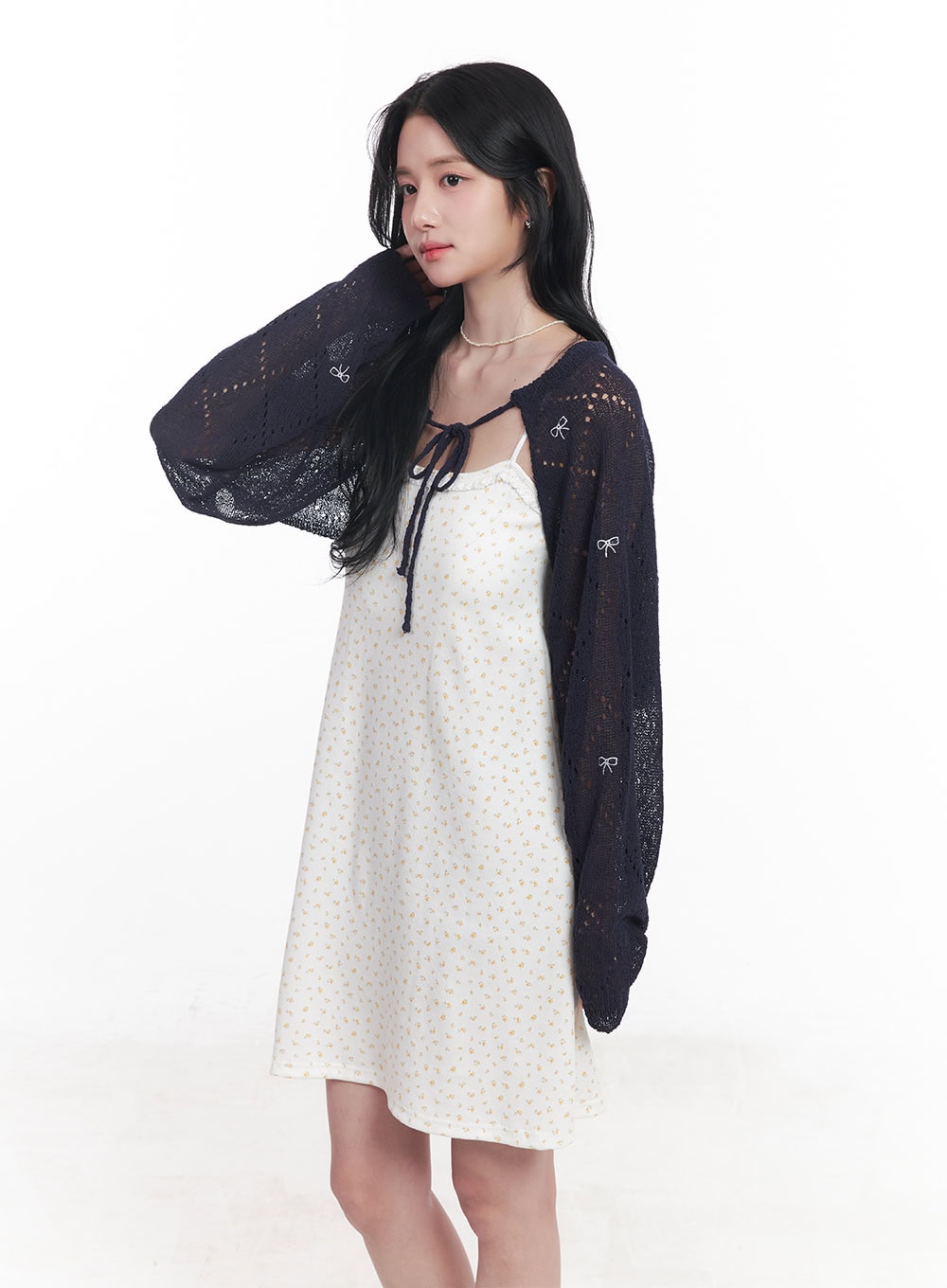 Ribbon Knit Bolero Cardigan CY523