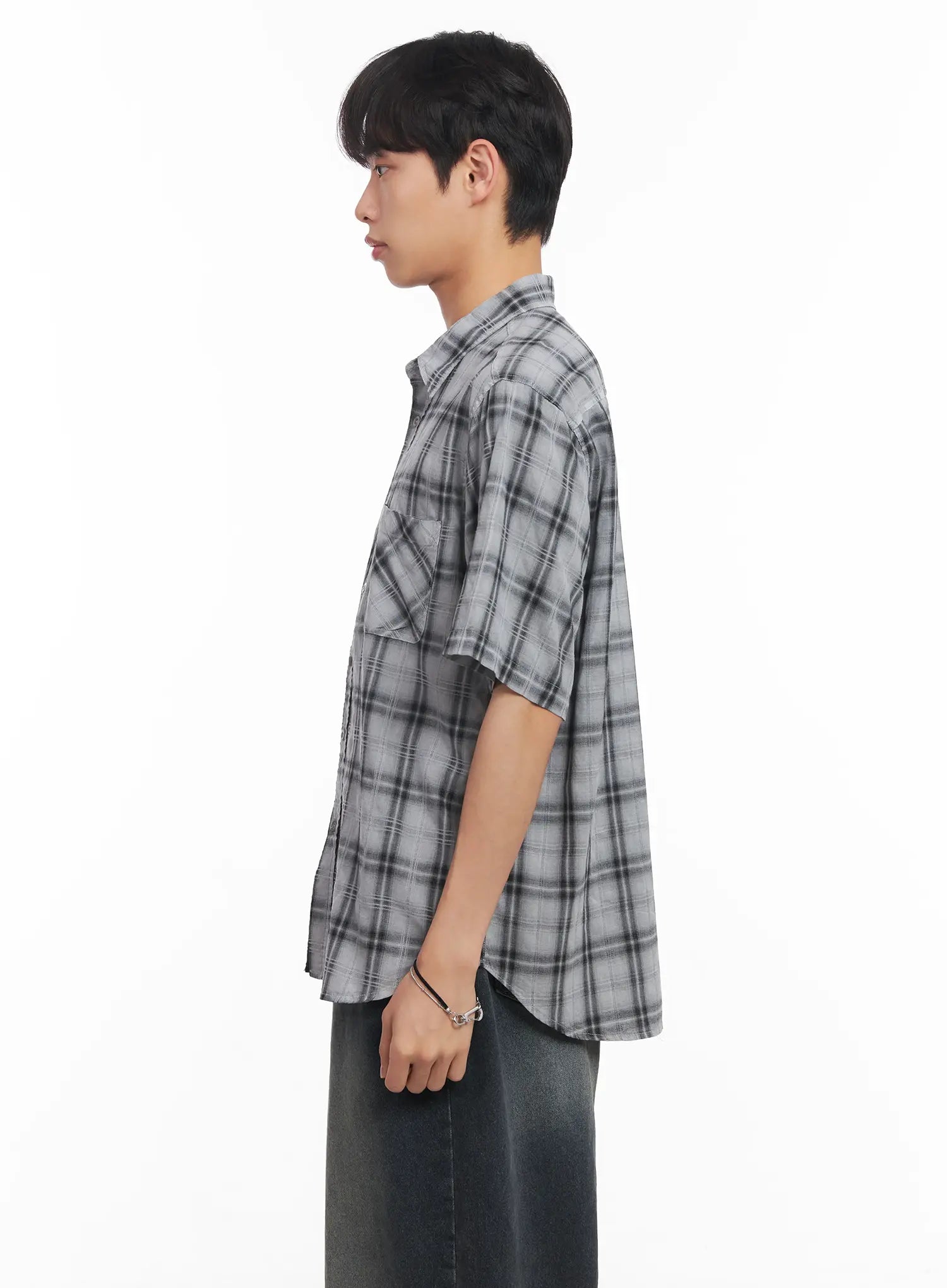 Men's Short-Sleeve Flannel Shirt IU519