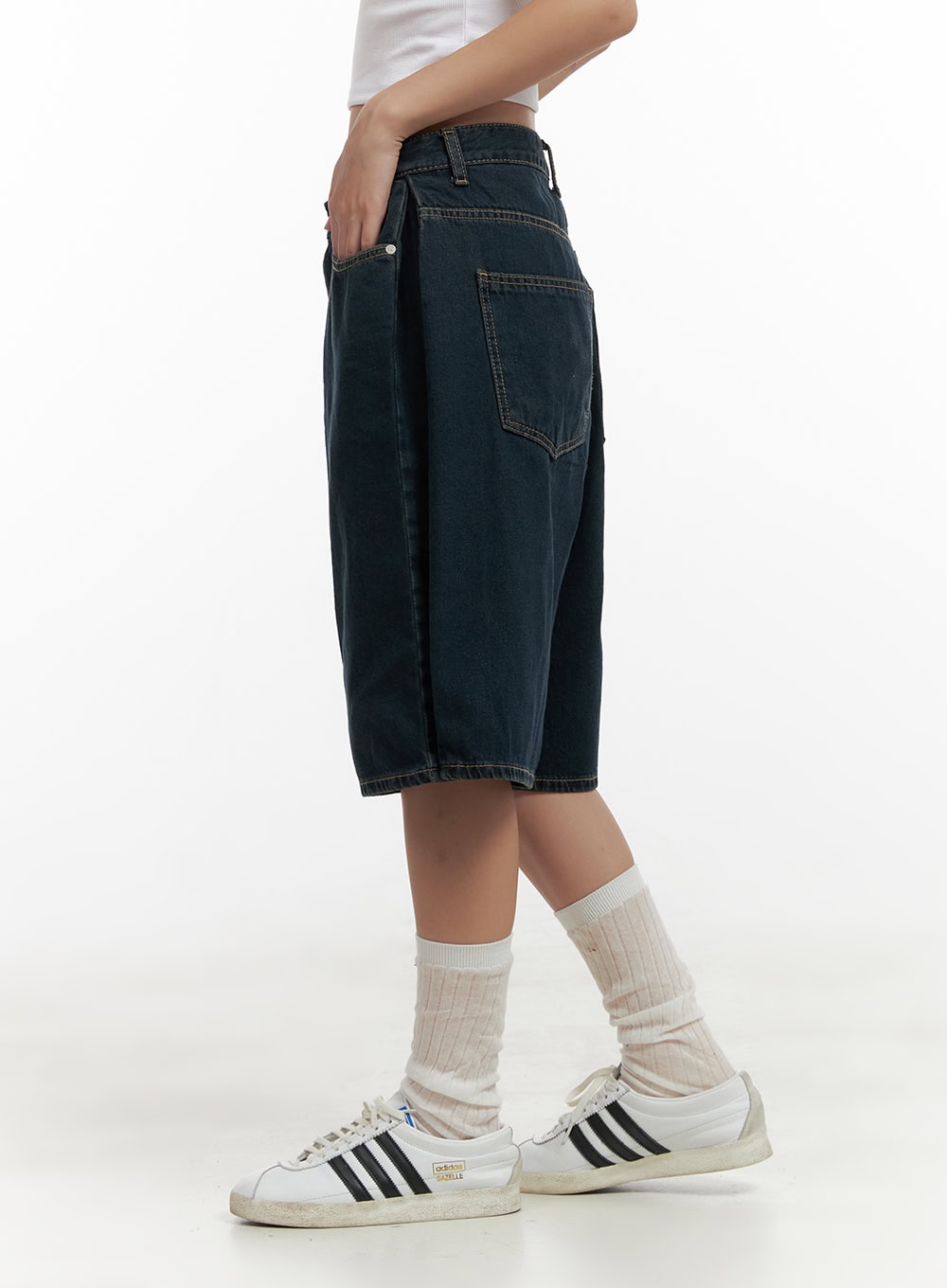 Side Folded Wide Leg Jorts CL431