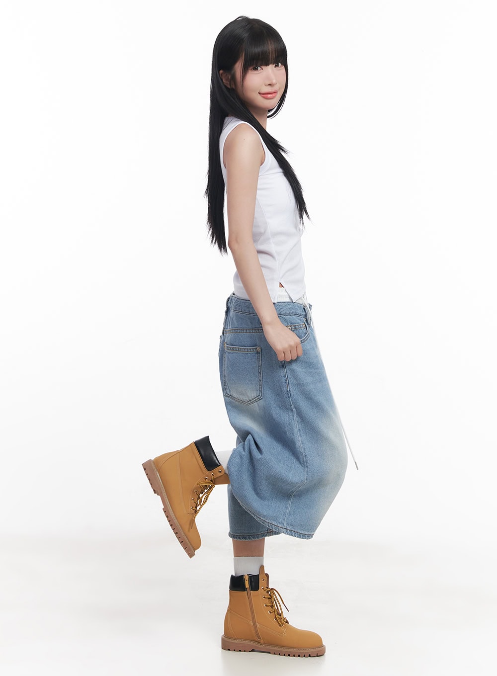 Layered Drawstring Baggy Jorts CY527