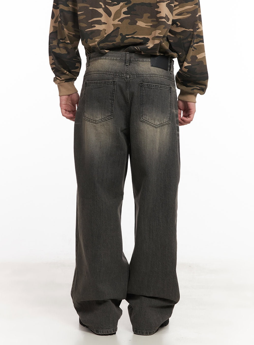 Men's Vintage Washed Wide-Leg Jeans IM514