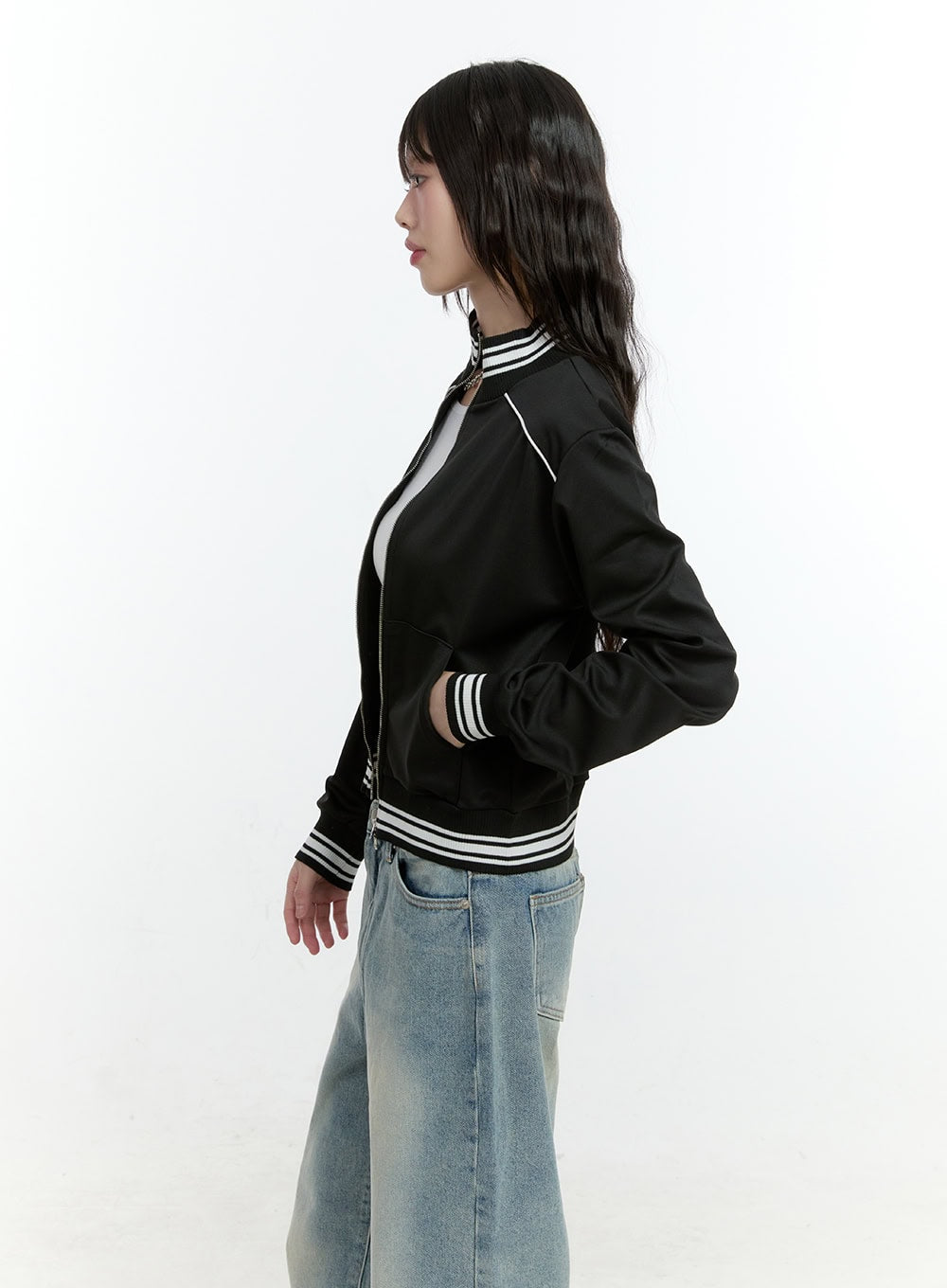 Zip-Up Crop Track Jacket CF506
