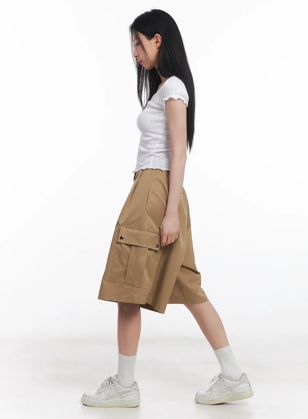 Frill V-Neck Crop Tee CU510