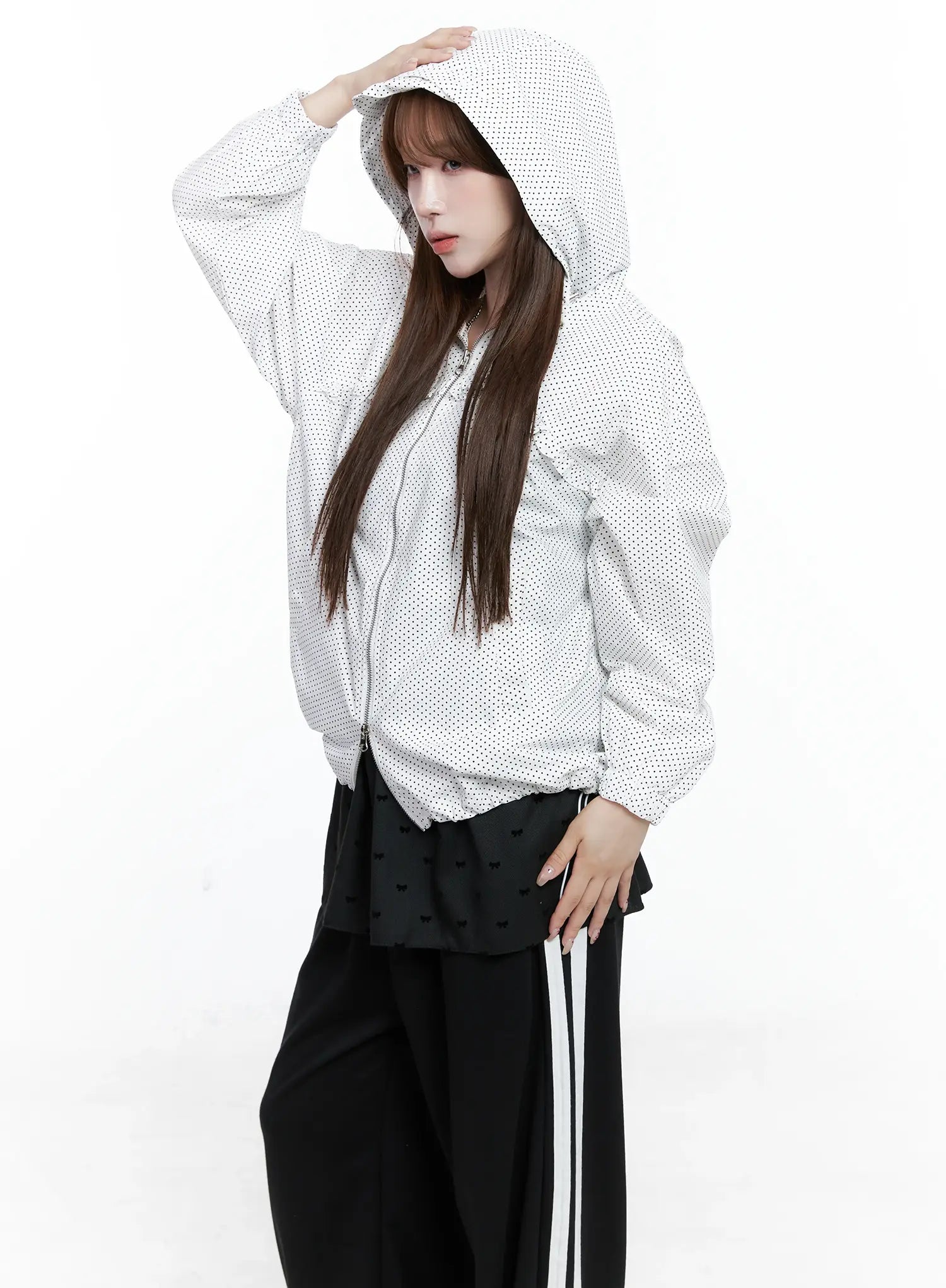 Polka-Dot Hooded Windbreaker CS501
