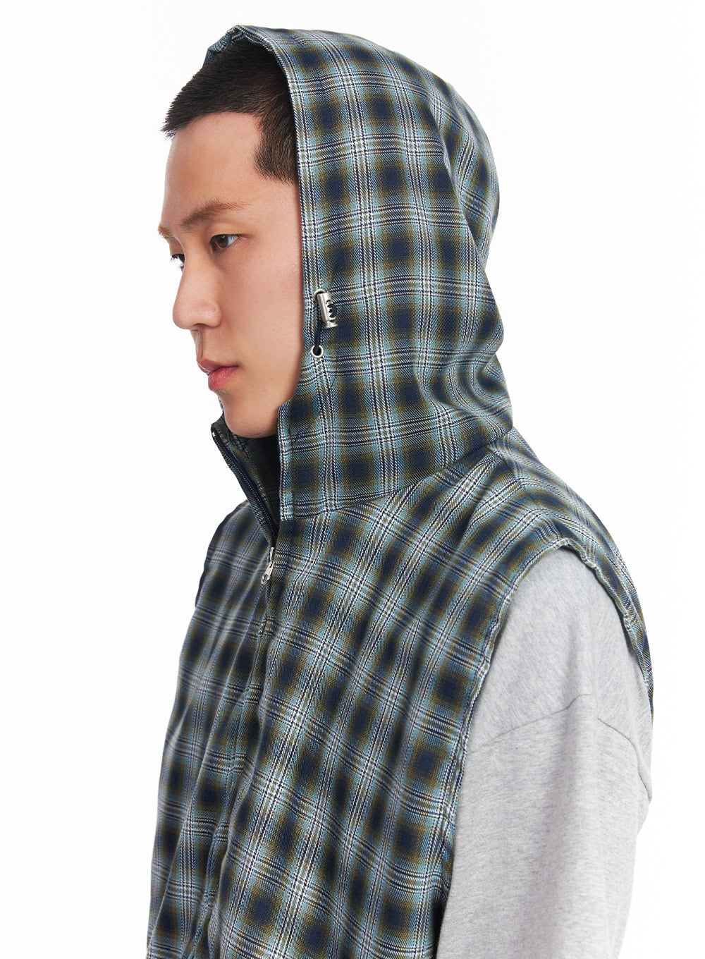 Men's Sleeveless Plaid Vest IU512