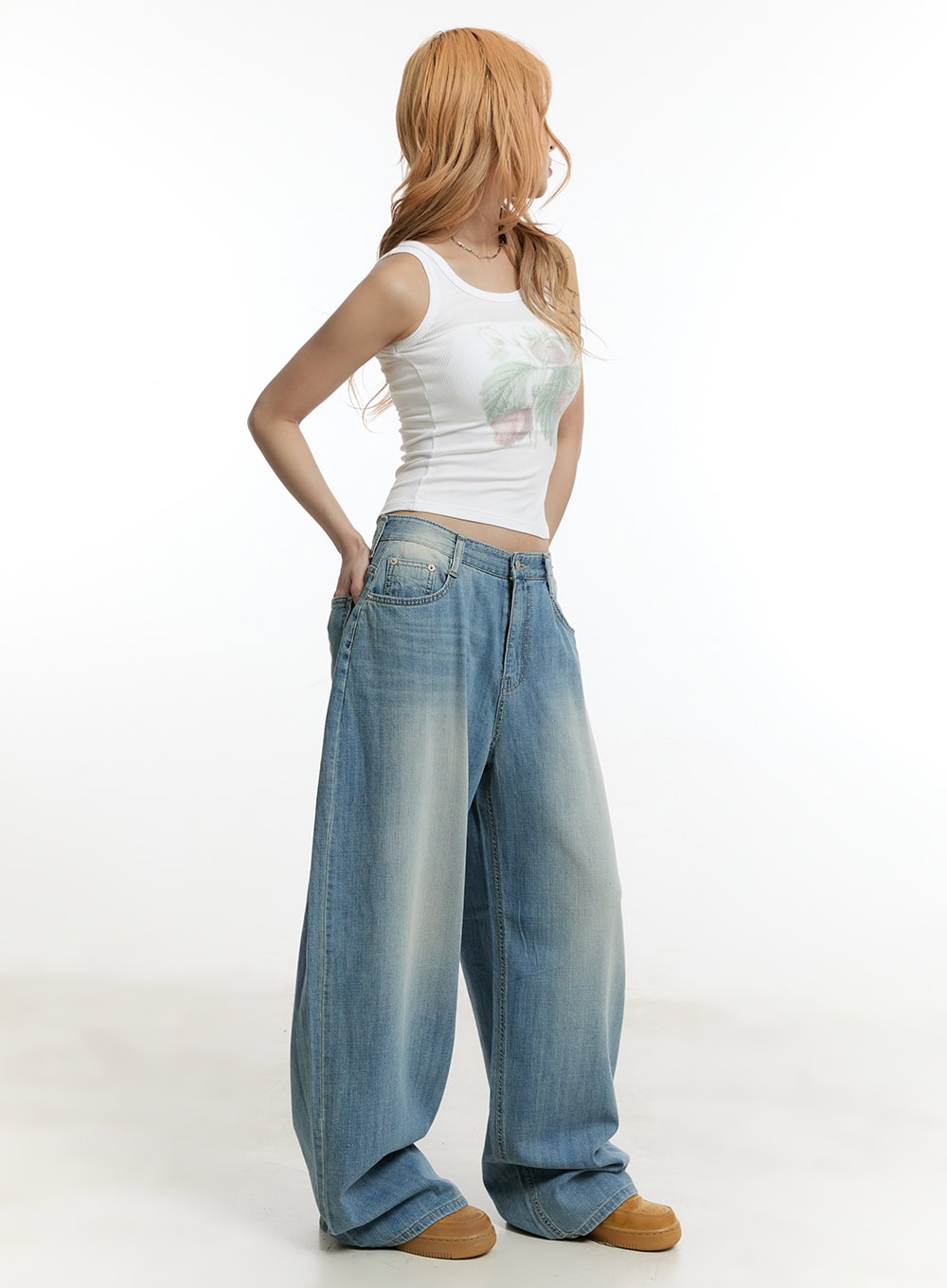 Graphic Ribbed Tank Top CY505