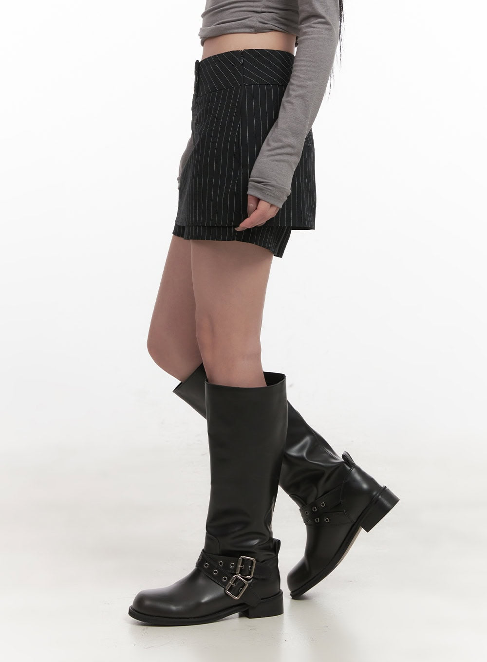 Pinstripe Buttoned Skort CJ517