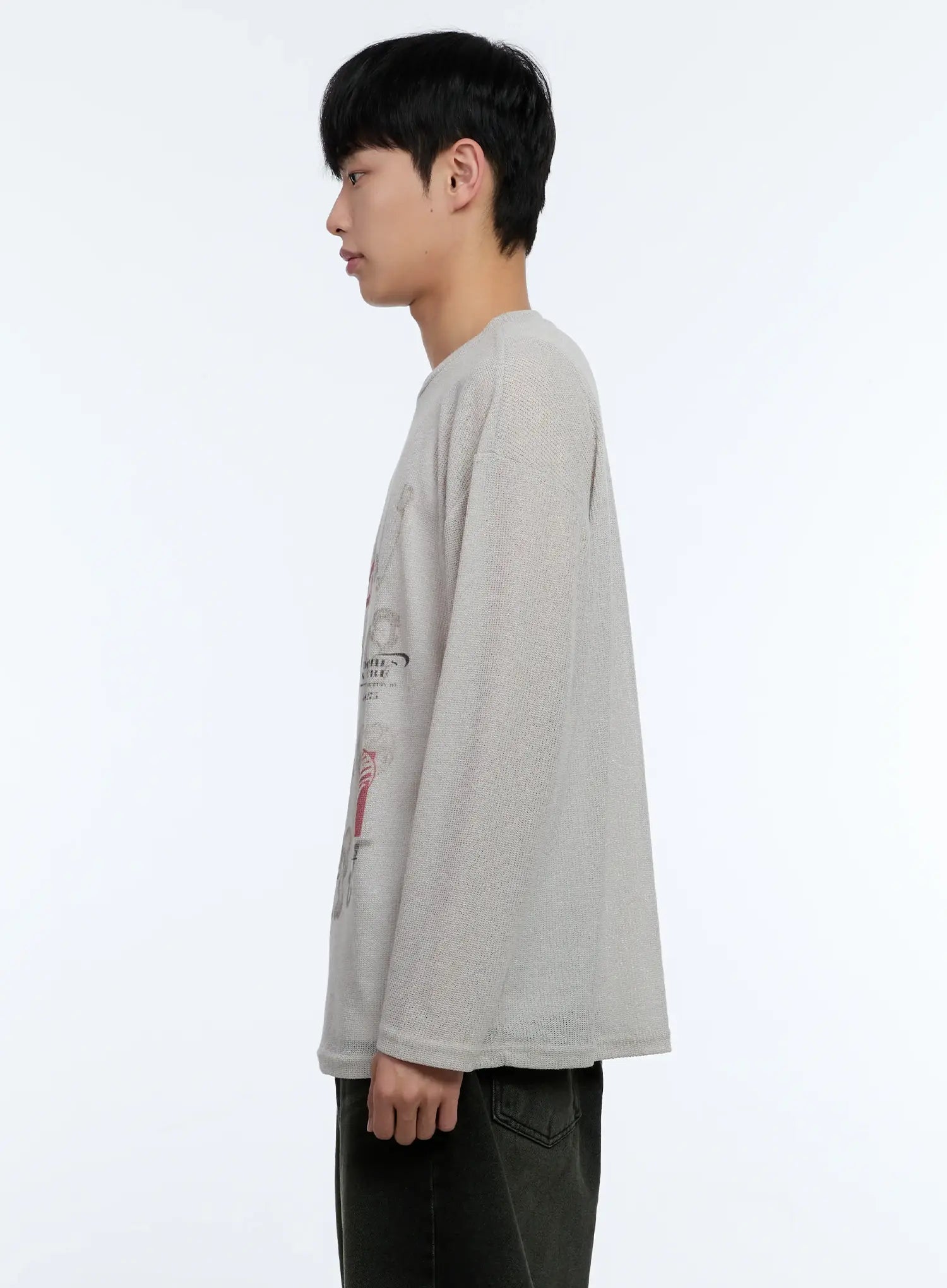 Men's Graphic Linen Long-Sleeve Tee IL515