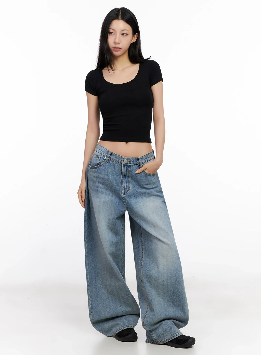 Basic Ribbed Cropped Tee IG508