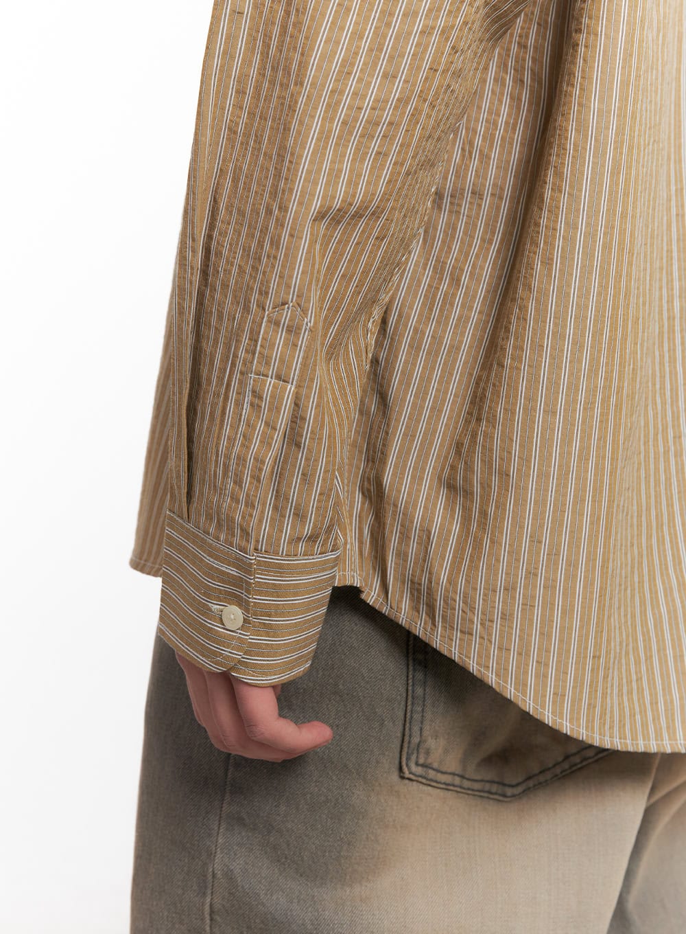 Men's Oversized Stripe Collared Shirt IM514