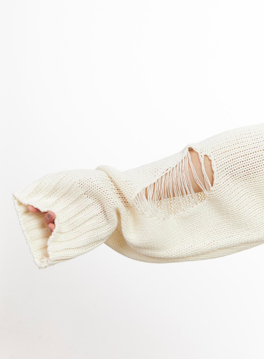 Destroyed Oversized Crop Sweater CM505