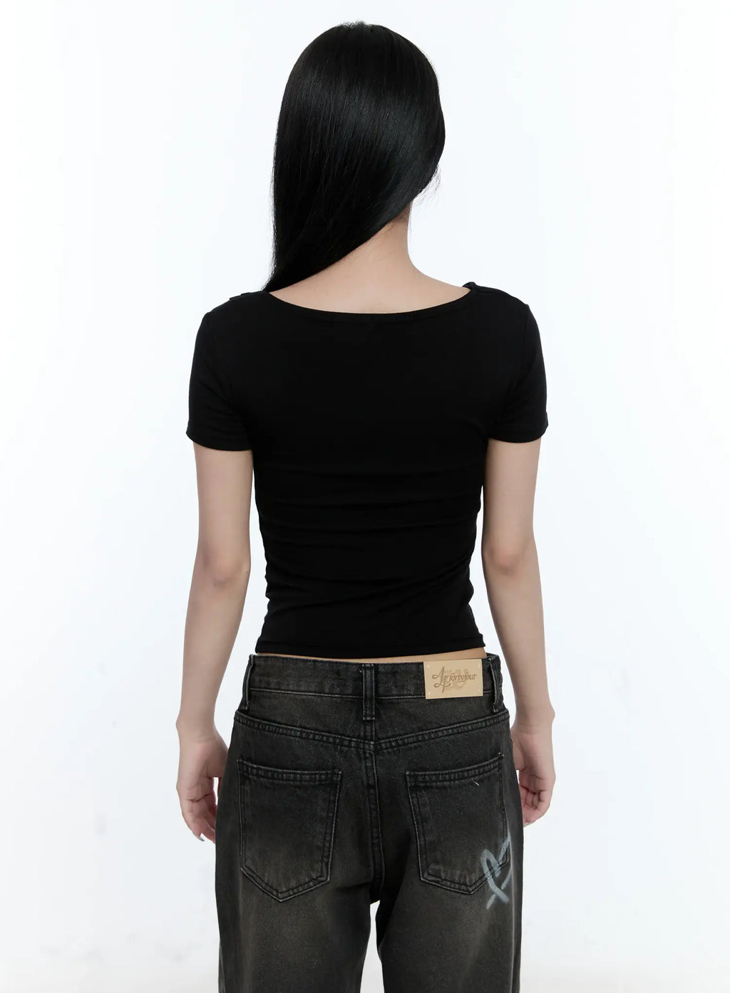 Shirred Draped Short-Sleeve Top CL530