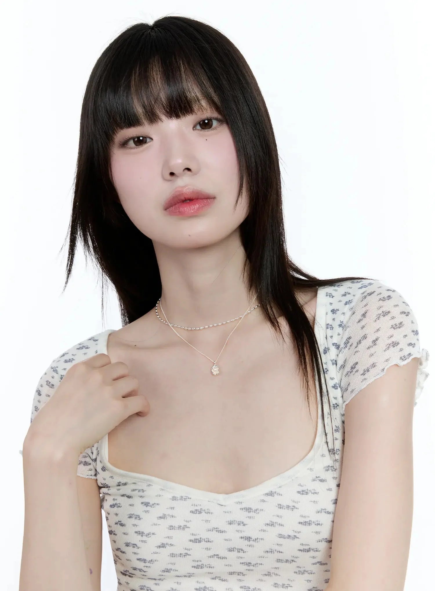 ACC Elegant Double Chain Pendant Necklace IG507