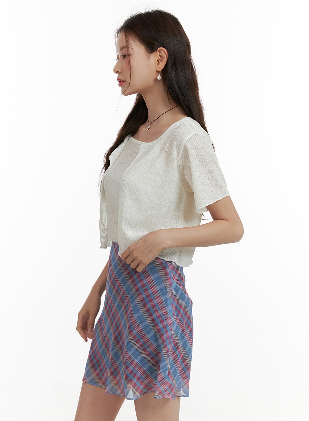 Solid Summer Top and Cardigan OU413