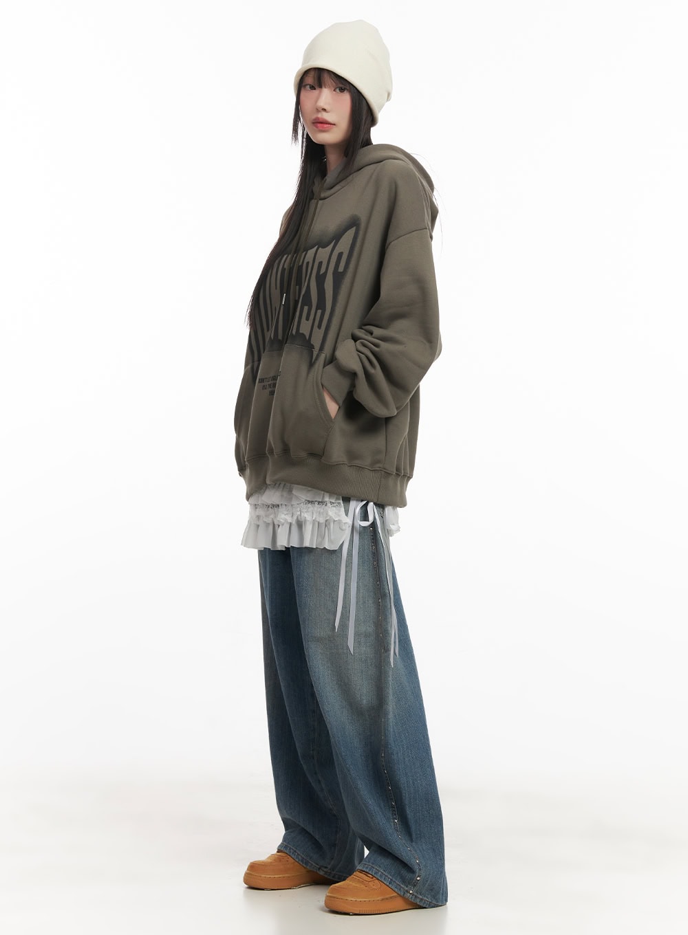 Dianne Studded Washed Baggy Jeans CF519