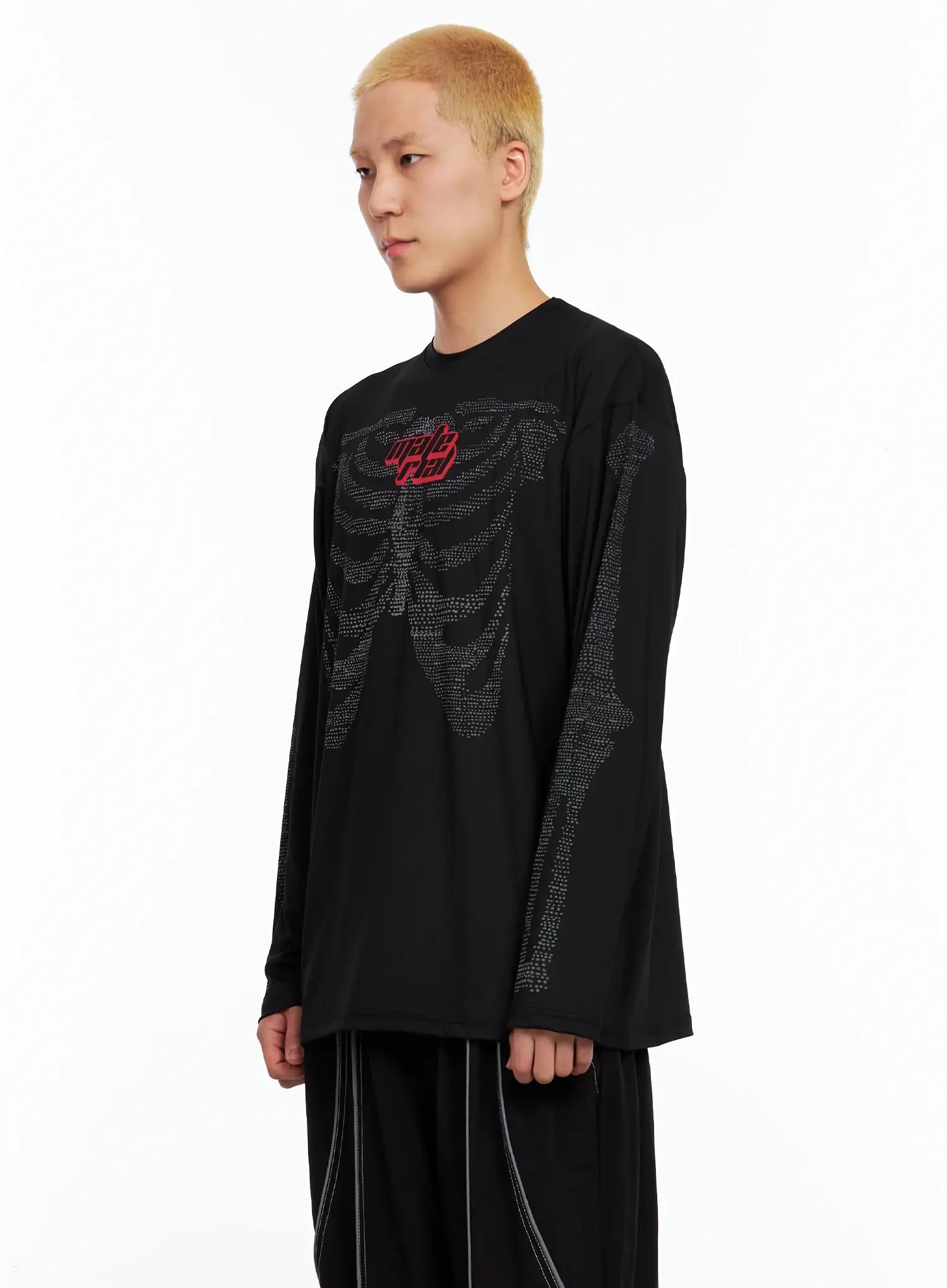 Men's Graphic Skull Long-Sleeve Tee IL511