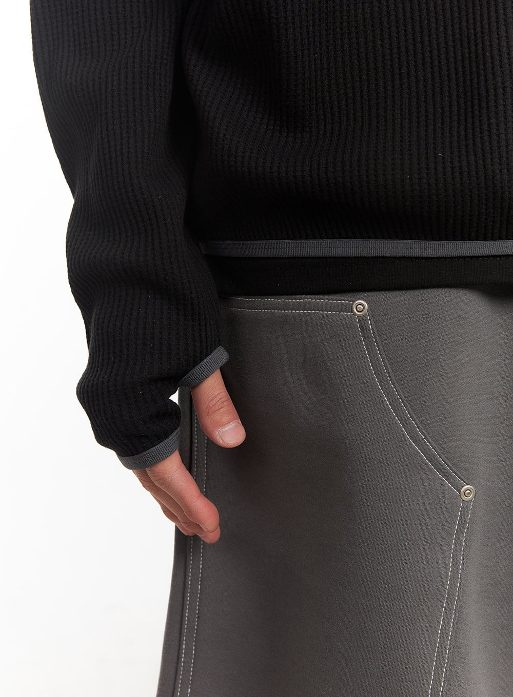 Men's Half-Zip Waffle Knit Hoodie IM519