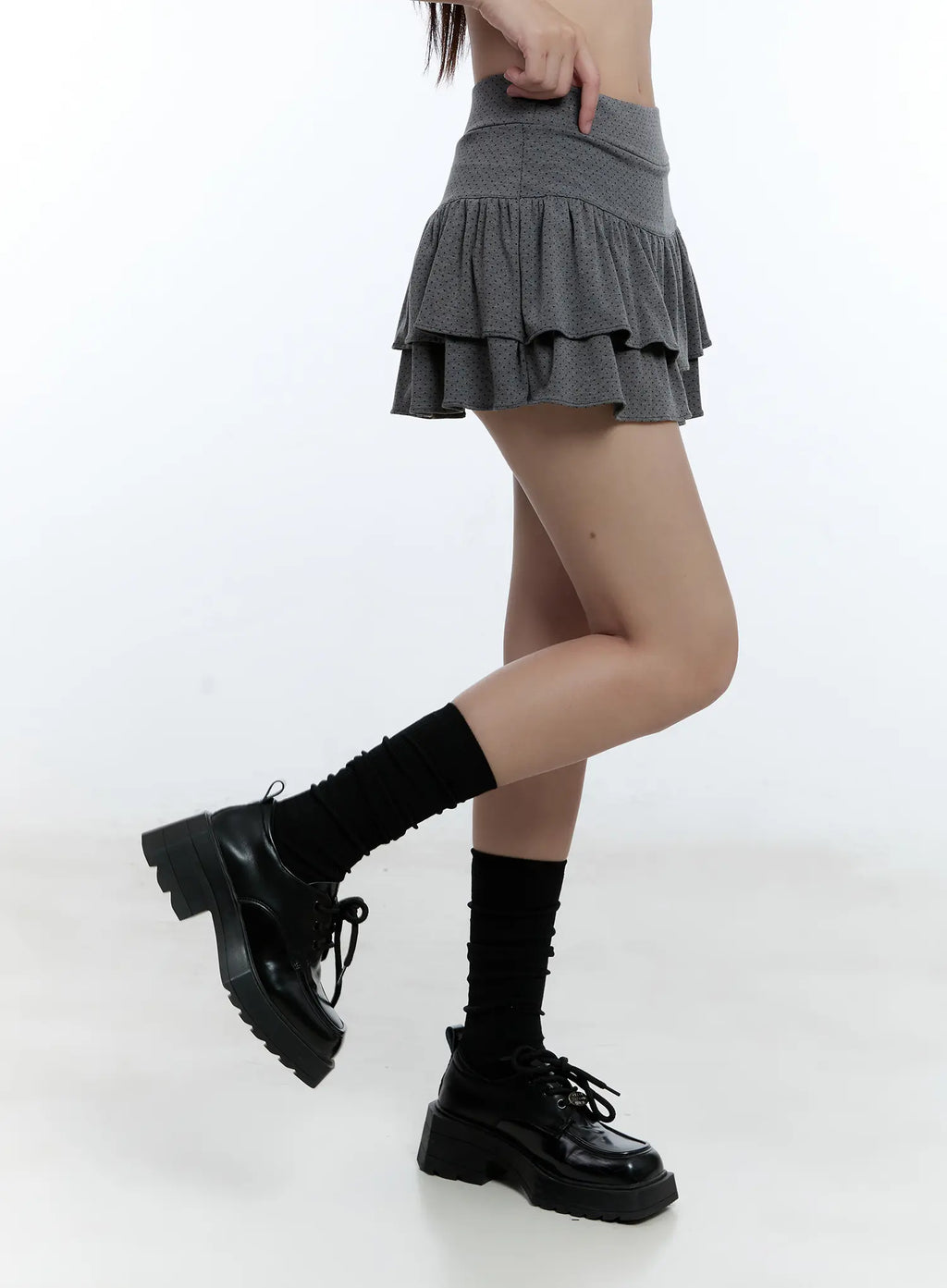 Polka Dot Ruffle Mini Skirt CU527