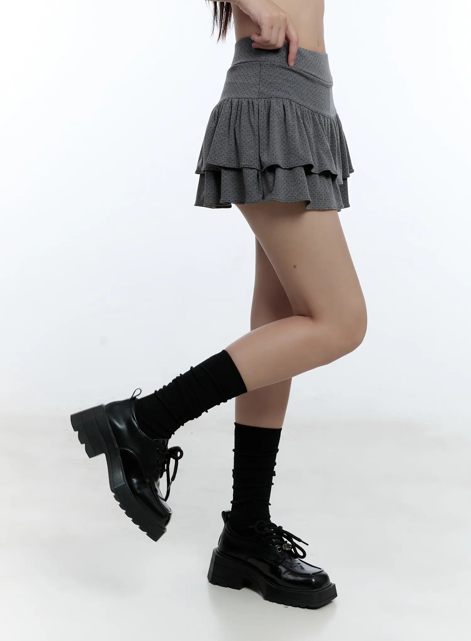 Polka Dot Ruffle Mini Skirt CU527