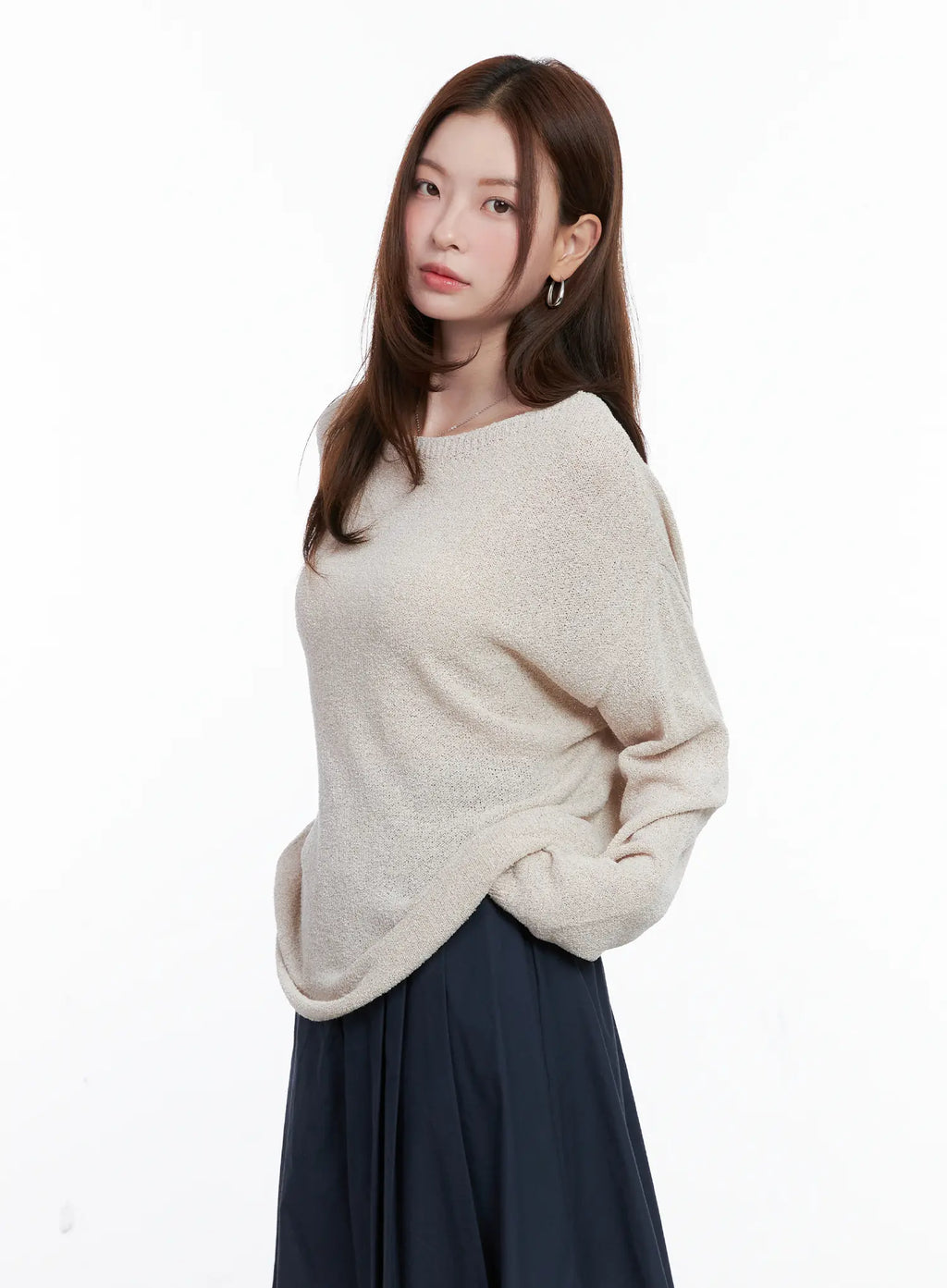 Loose Fit Boat Neck Pullover Knit CG520