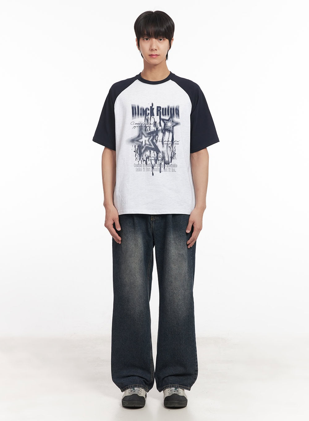 Men's Pintuck Washed Jeans IA511