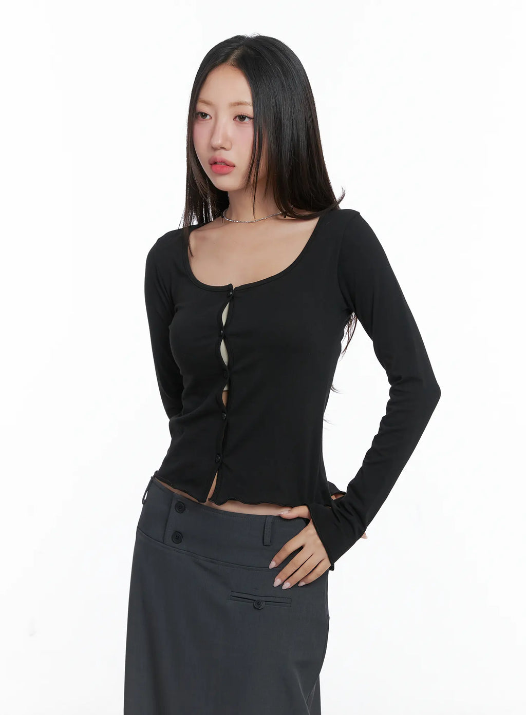 Button Long Sleeve Top CS502