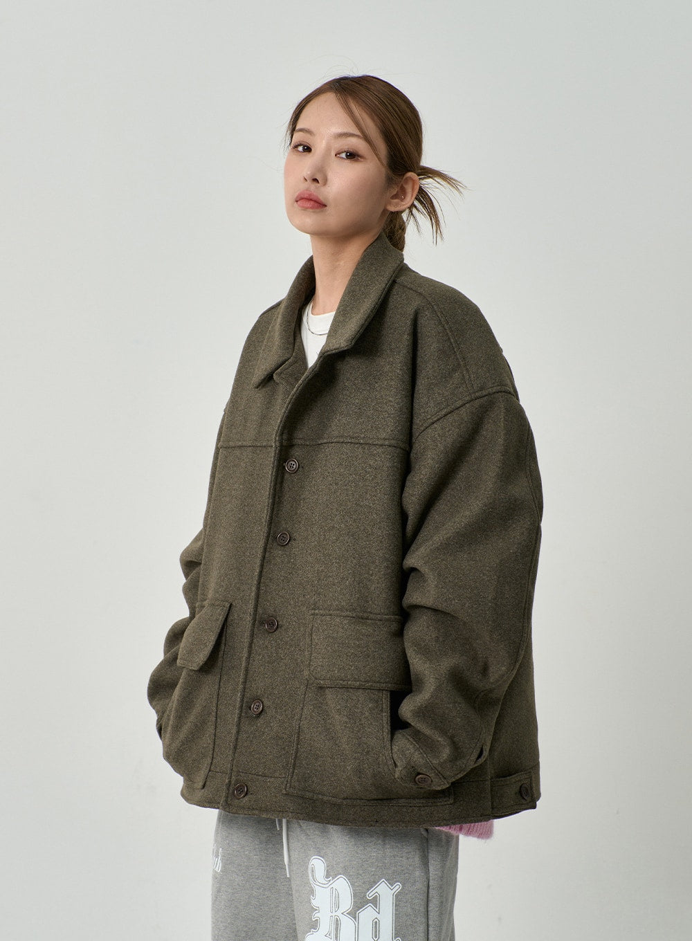 Oversize Button Jacket CD14