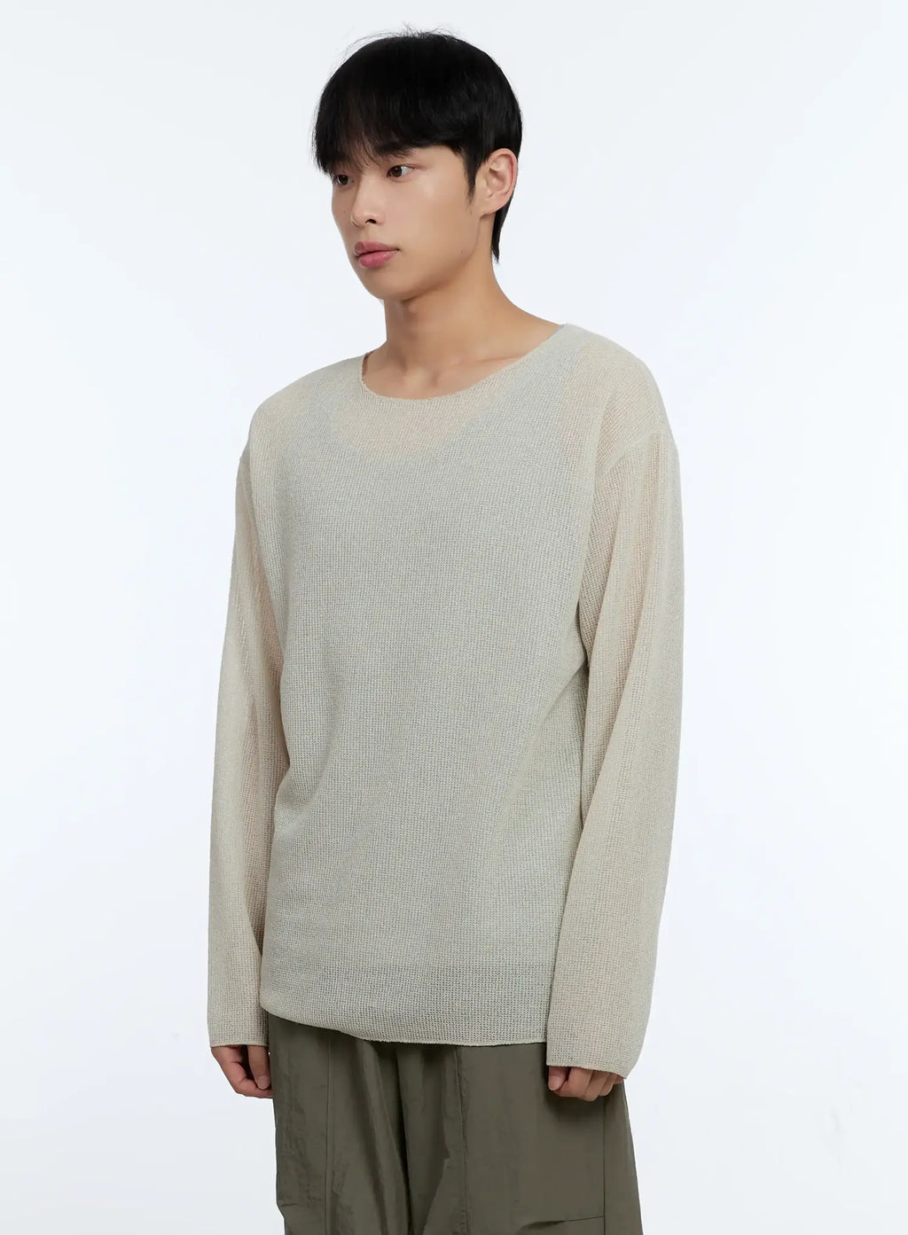 Men's Lightweight Long Sleeve Knit Top IG519
