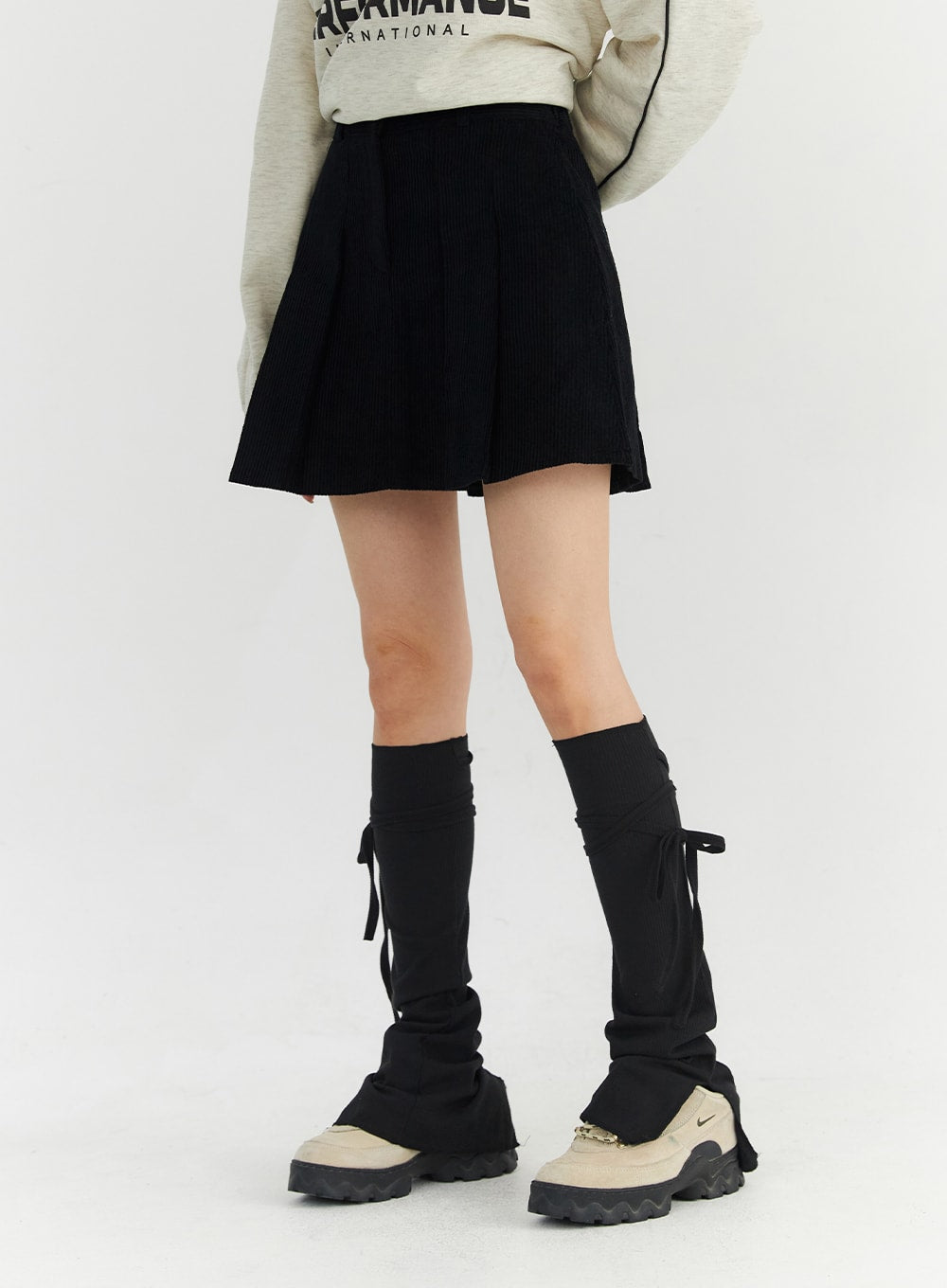 Corduroy Pleated Mini Skirt CO330