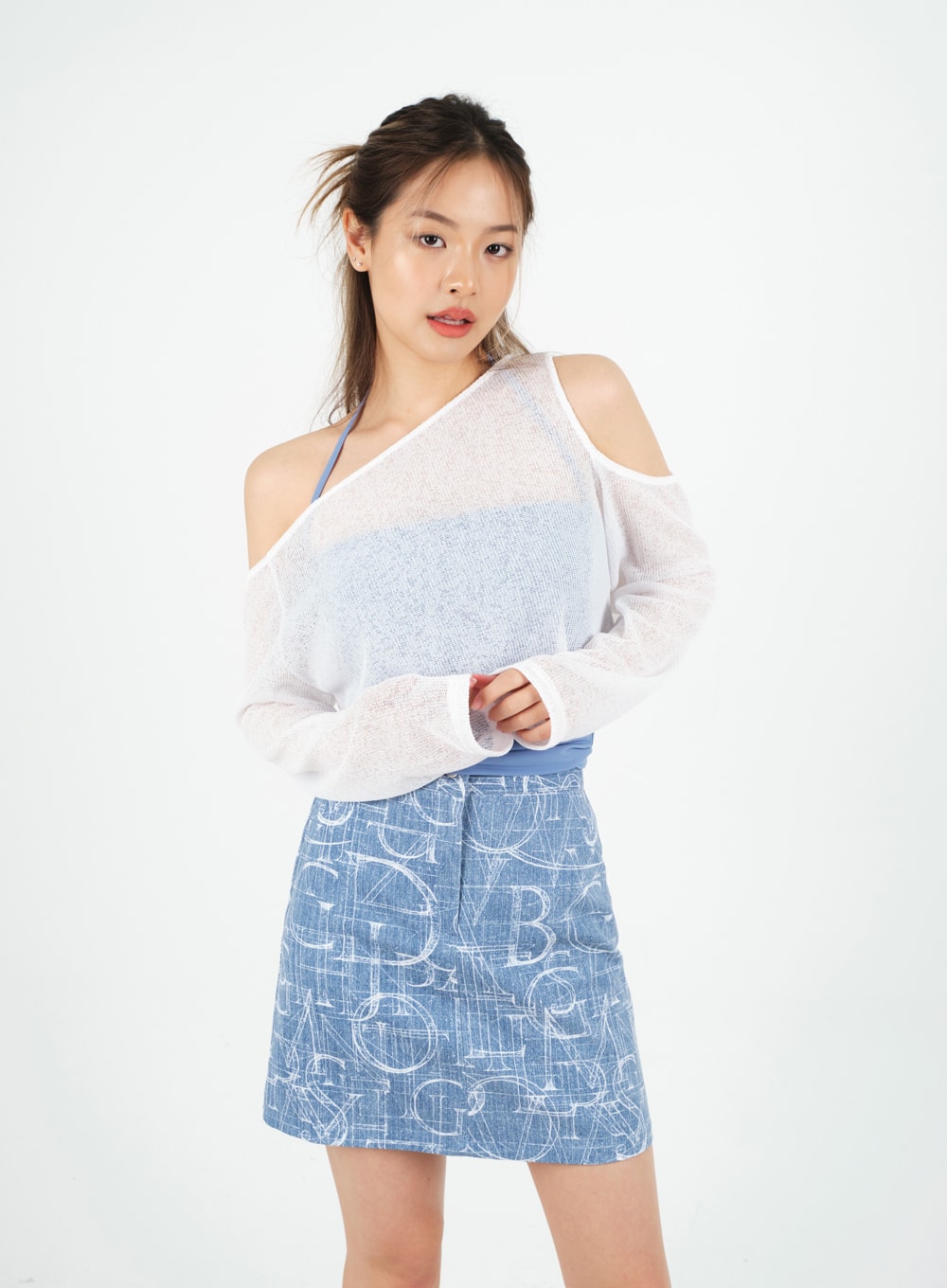 Halterneck Shirred Top with Padding CM9