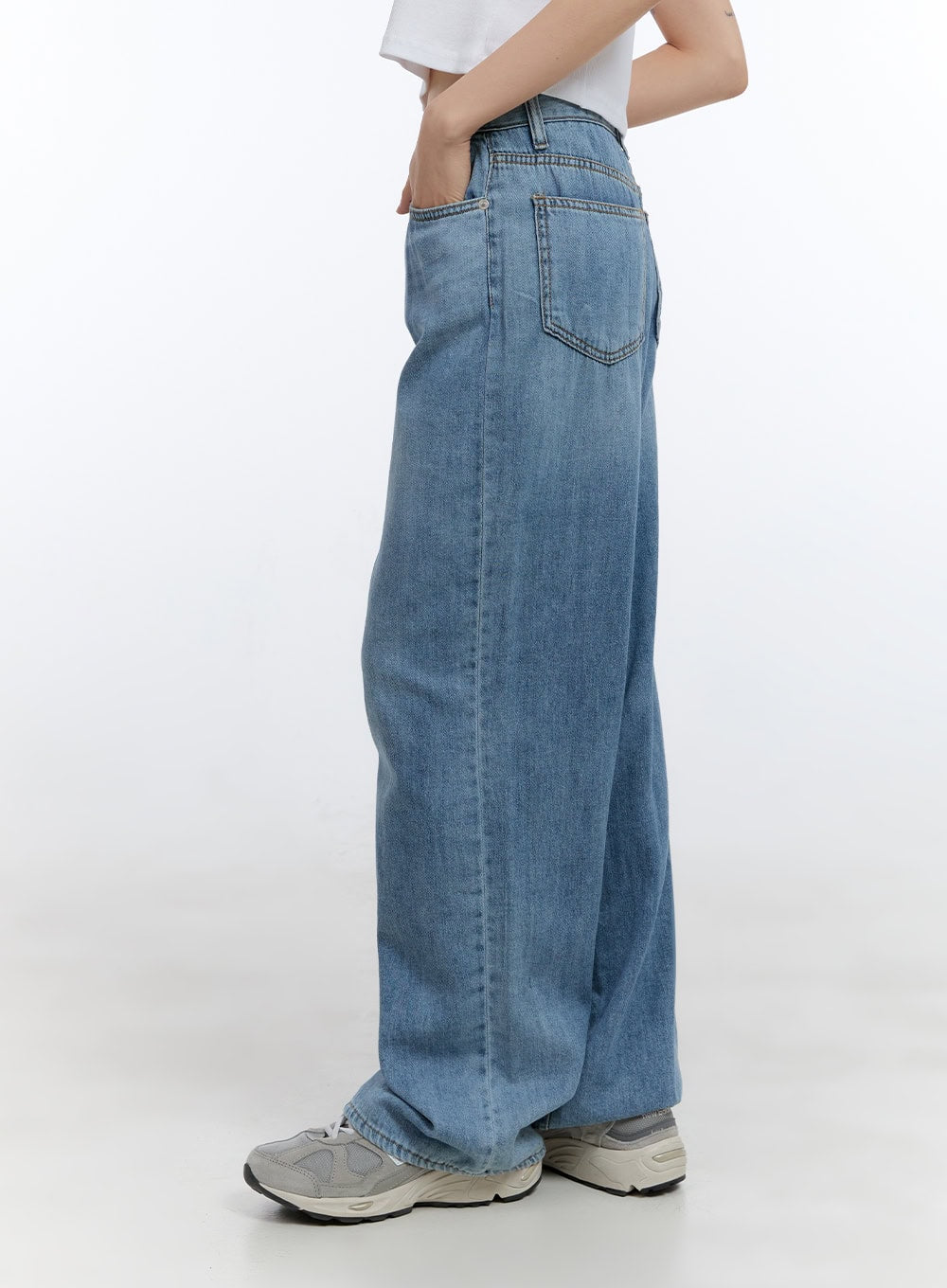 Bess Washed Denim Baggy Jeans CG413