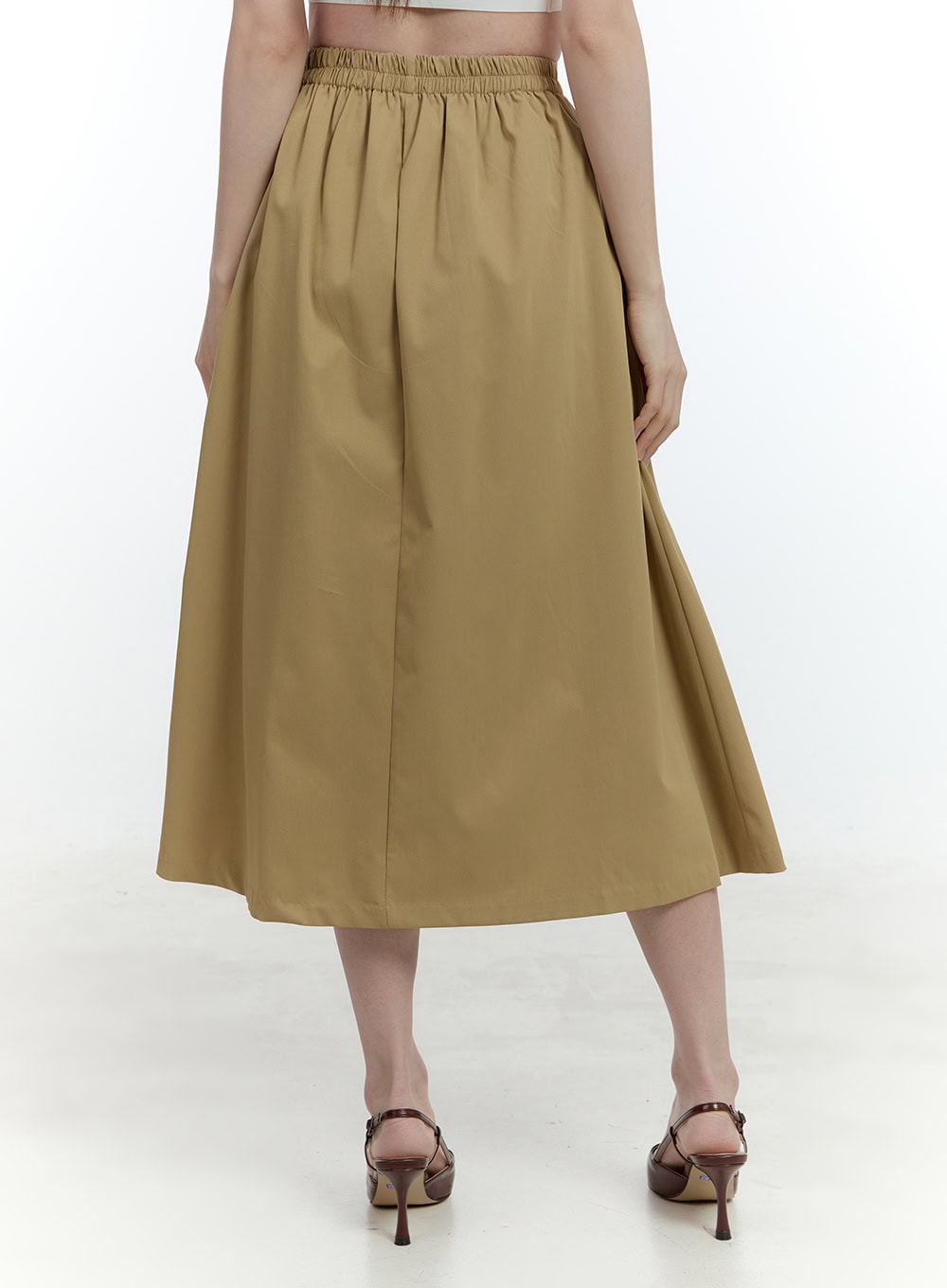 Flared Pintuck Midi Skirt CF503