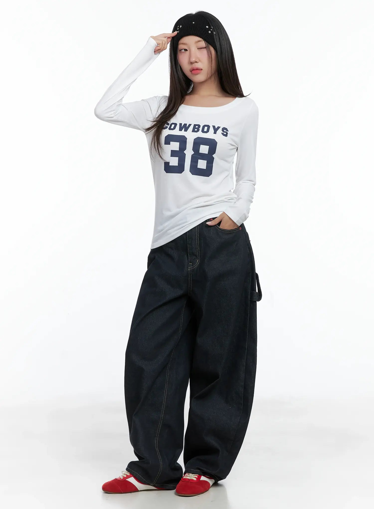 Heart Pocket Balloon Jeans CS503