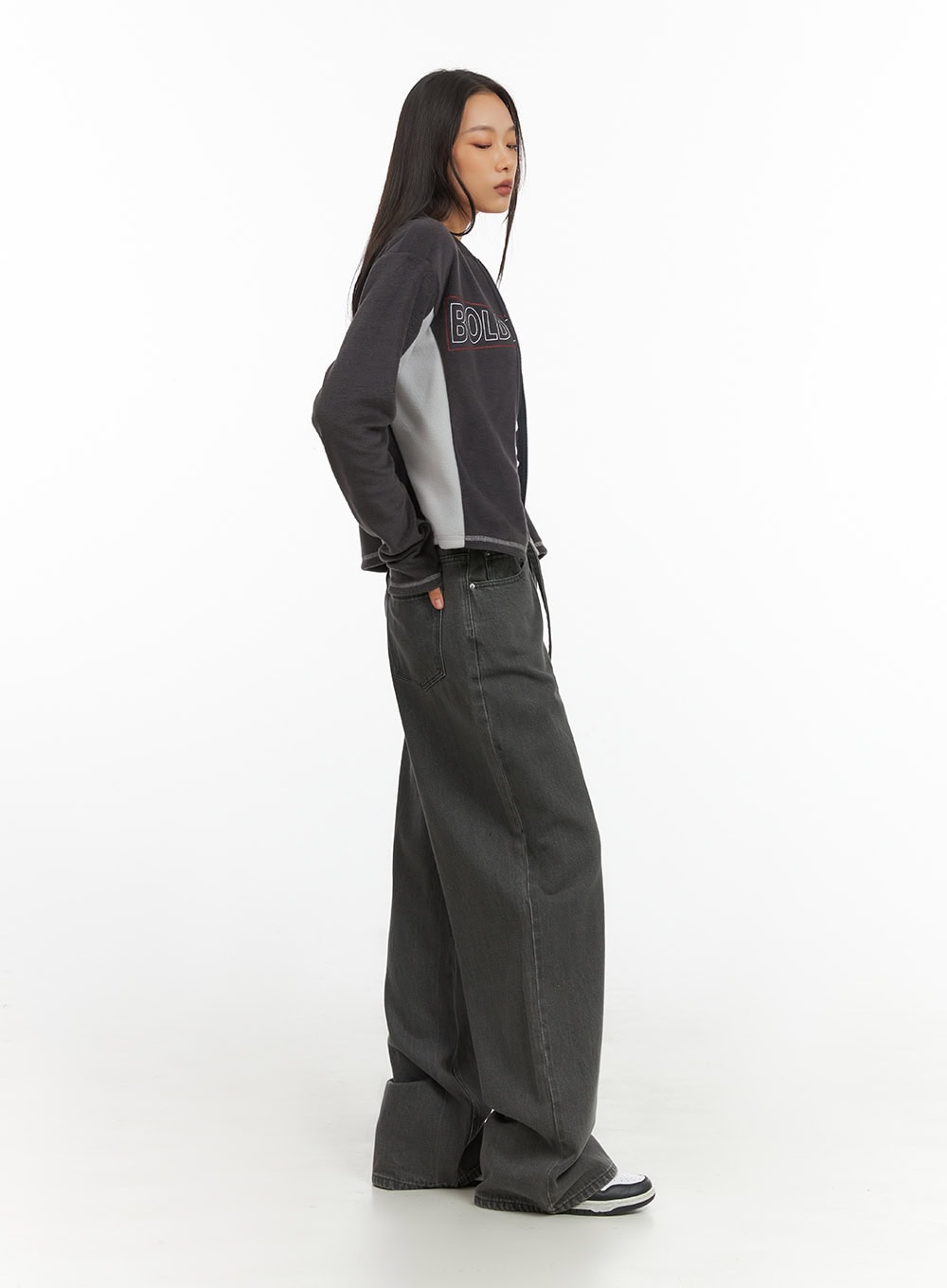 Emery Cotton Strap Baggy Jeans IO409