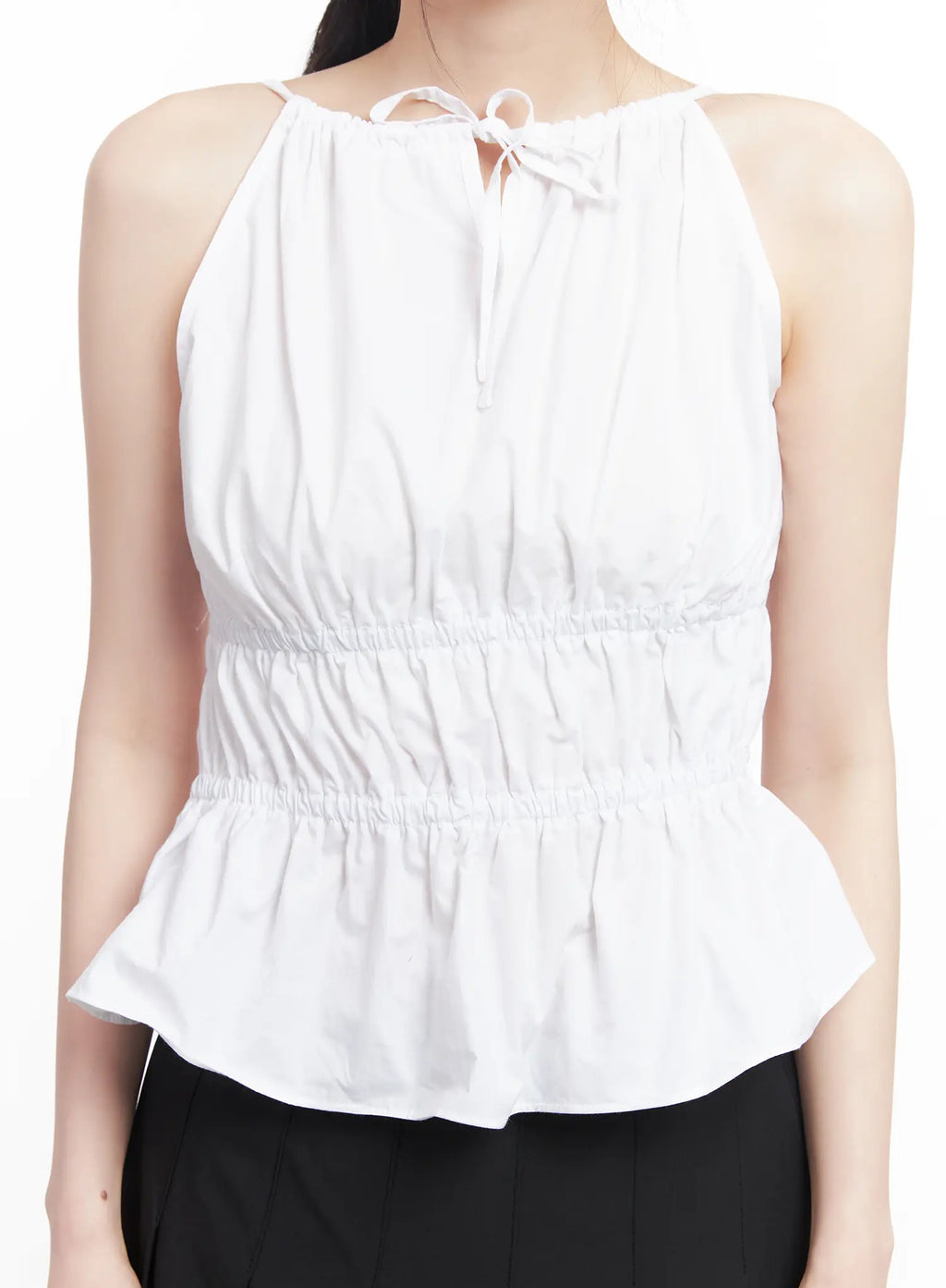 Shirred Halter-Neck Blouse CU510