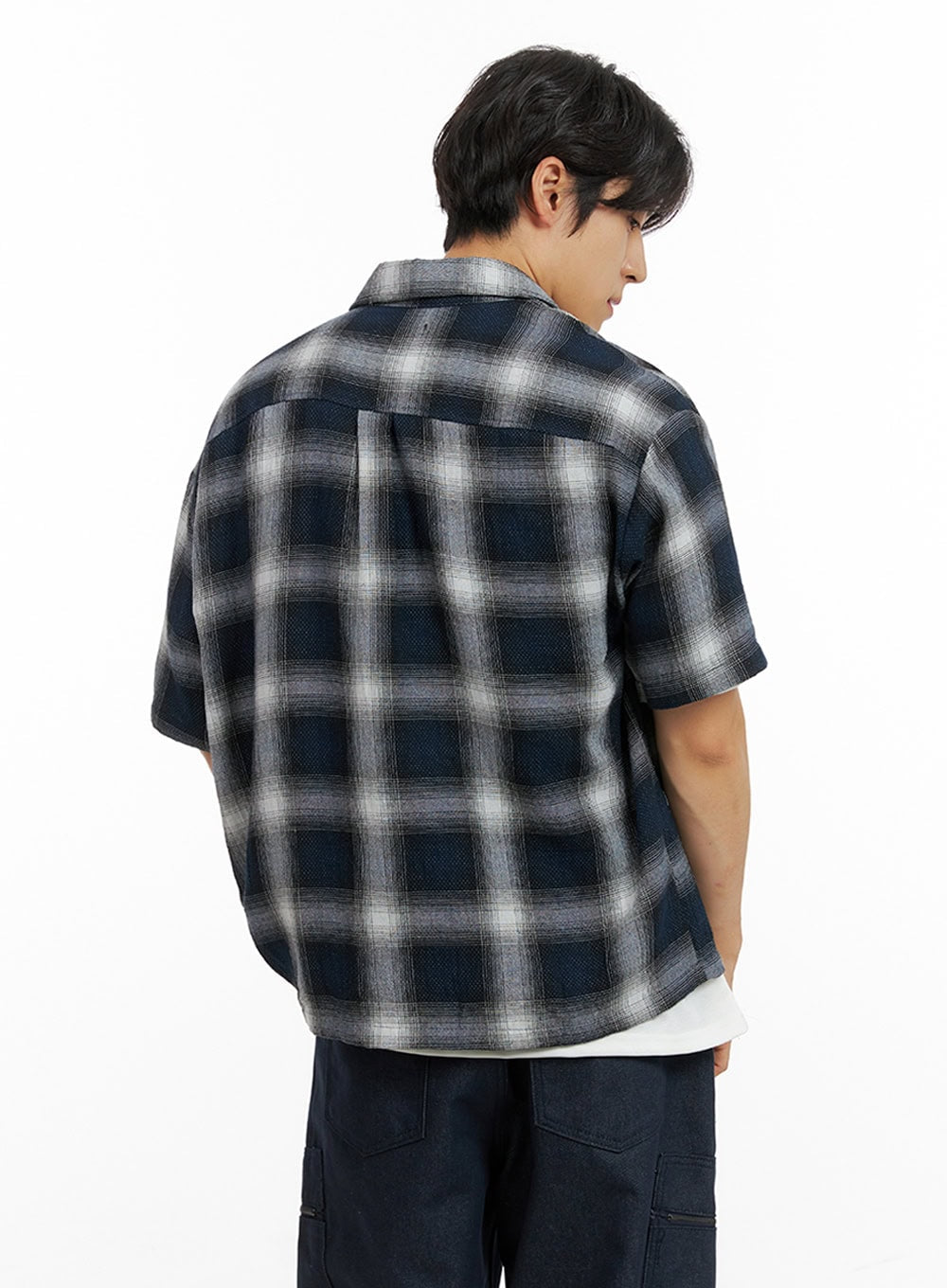 Men's Checkered Collar Shirt IG409